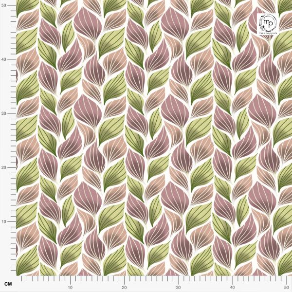 Bio Stoff  - Blätter Rankenzopf rosa