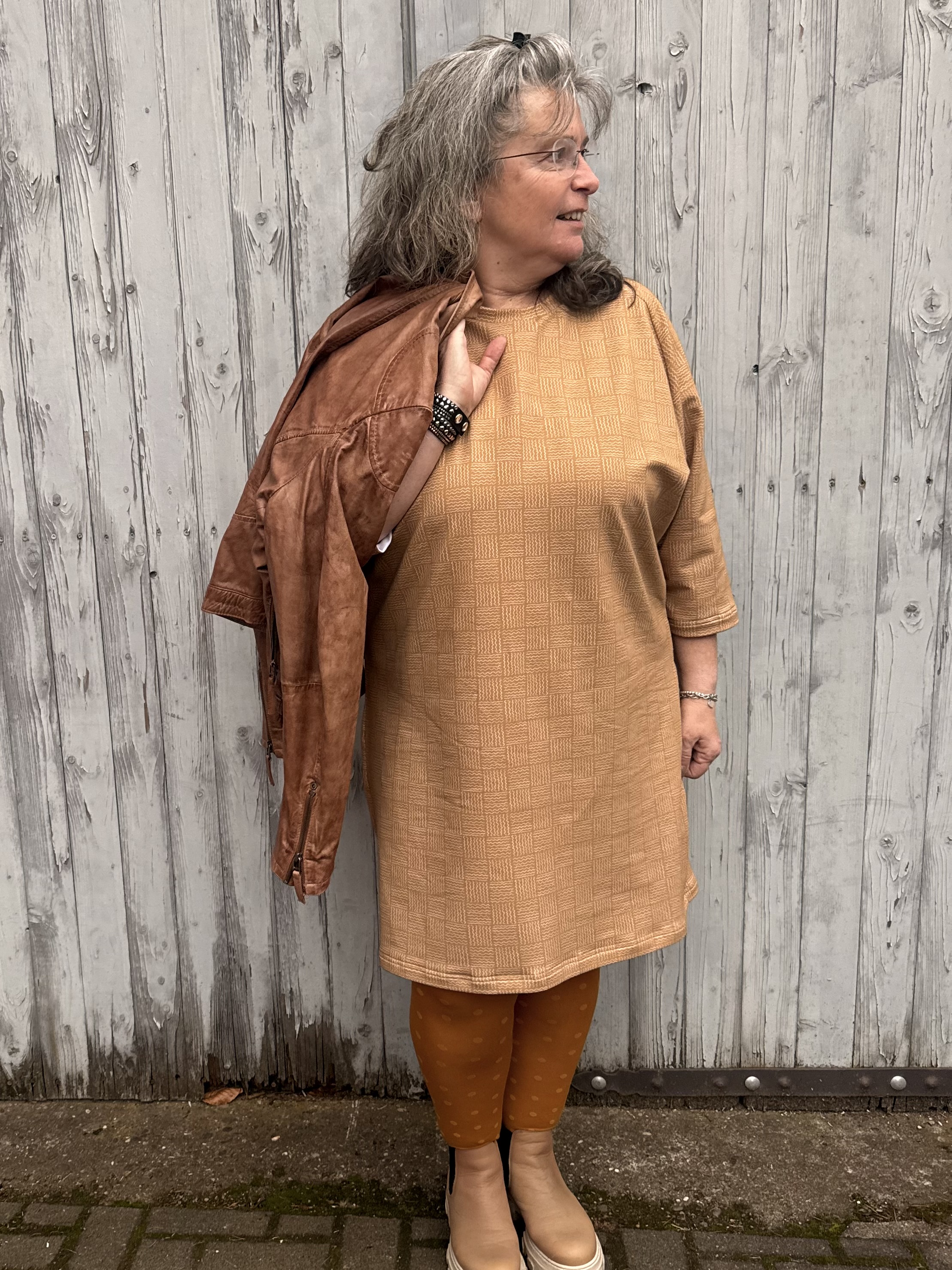 Organic Fabric - Patchwork mustard