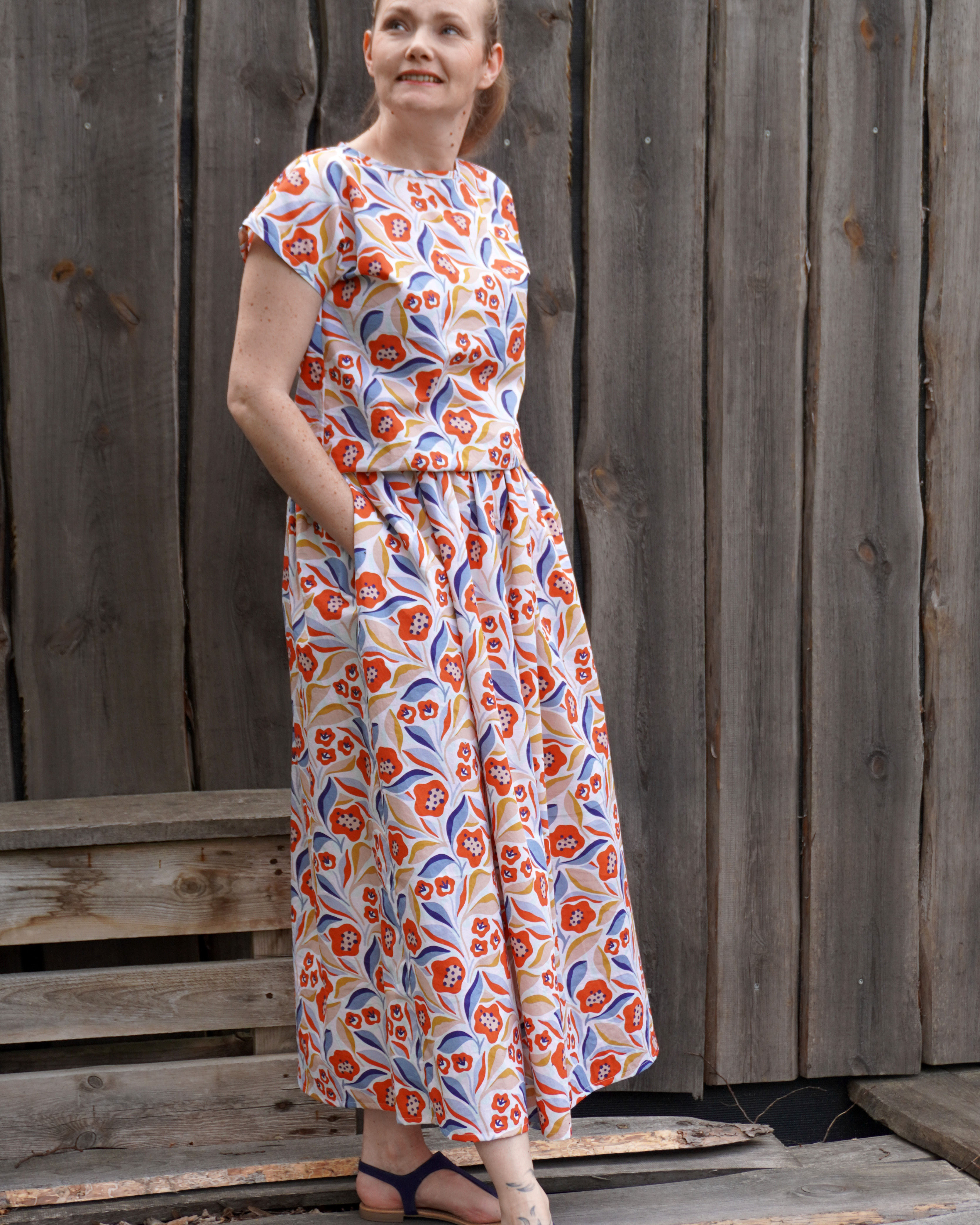 Organic fabric  - Küstenatelier Blumen multicolor