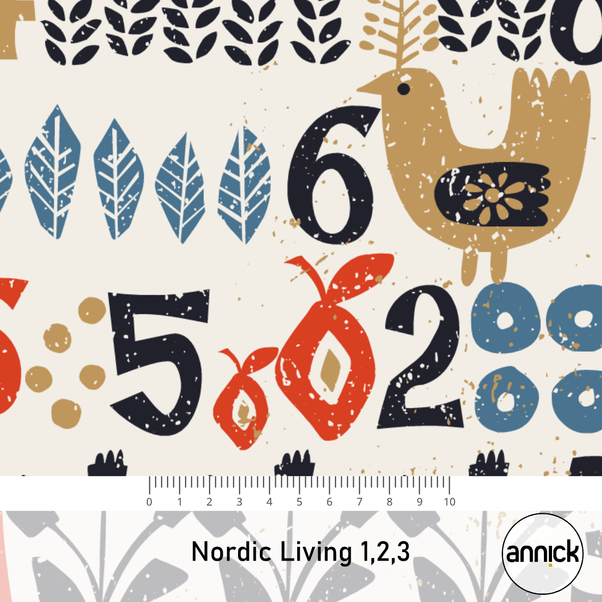 Bio Stoff  - Nordic Living 123 - Annick, creme, Kinder, Schule