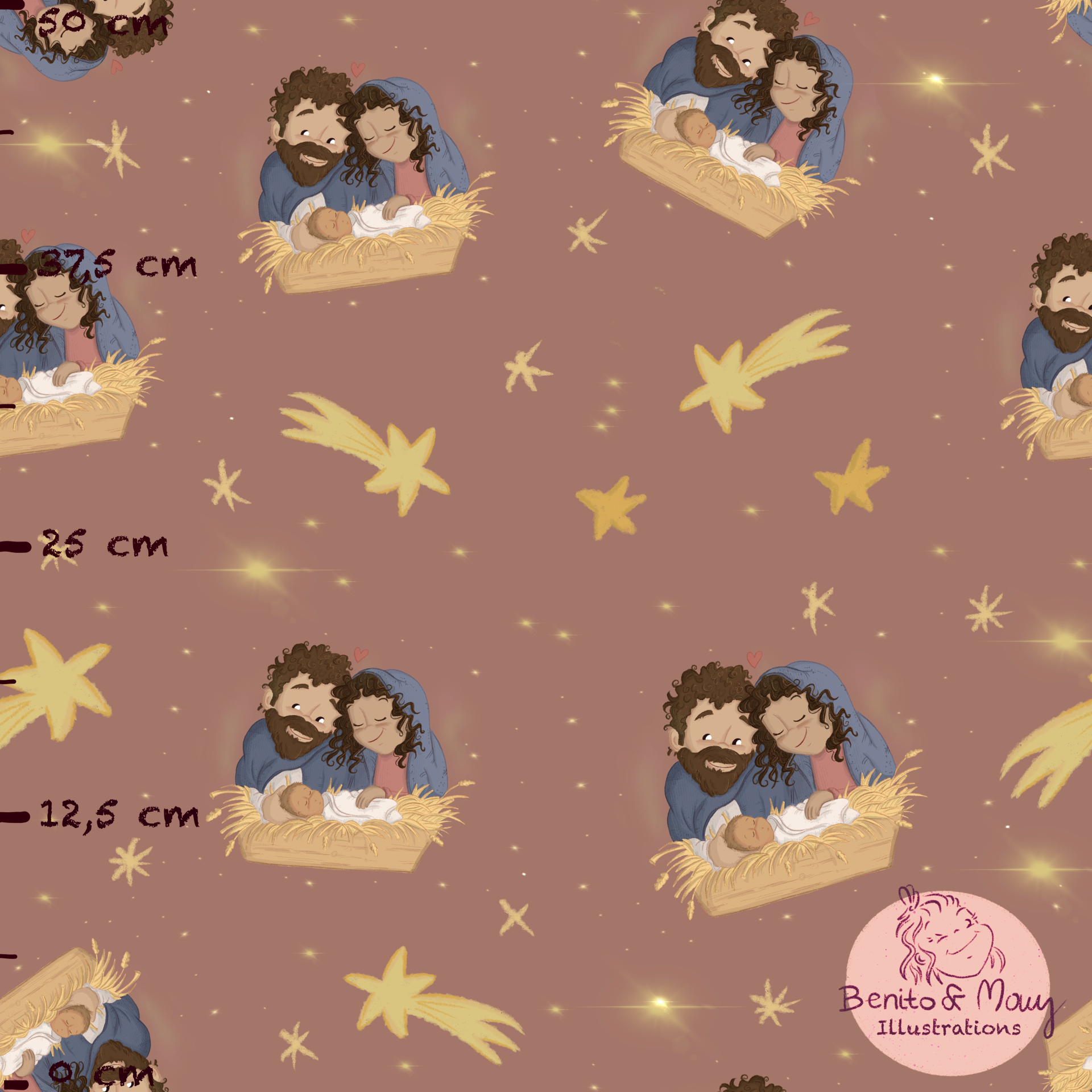 Bio Fabric - Follow The Star salmon, pink, large 