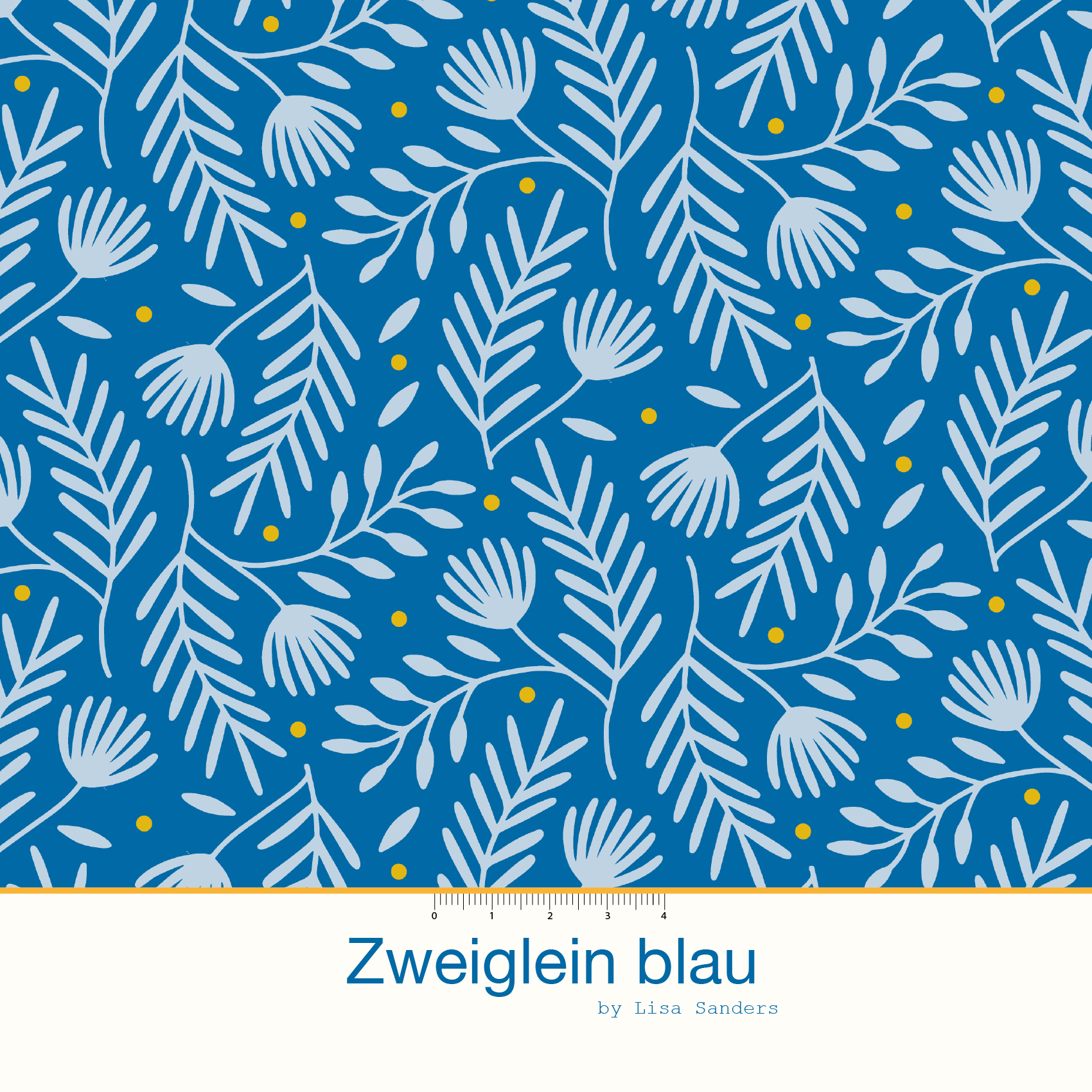 Bio Jersey Stoff - Zweiglein - LisaSanders, blau, Blätter & Ranken, Breite 150 cm Bio Jersey Stoff - Zweiglein - LisaSanders, blau, Blätter & Ranken, Breite 150 cm