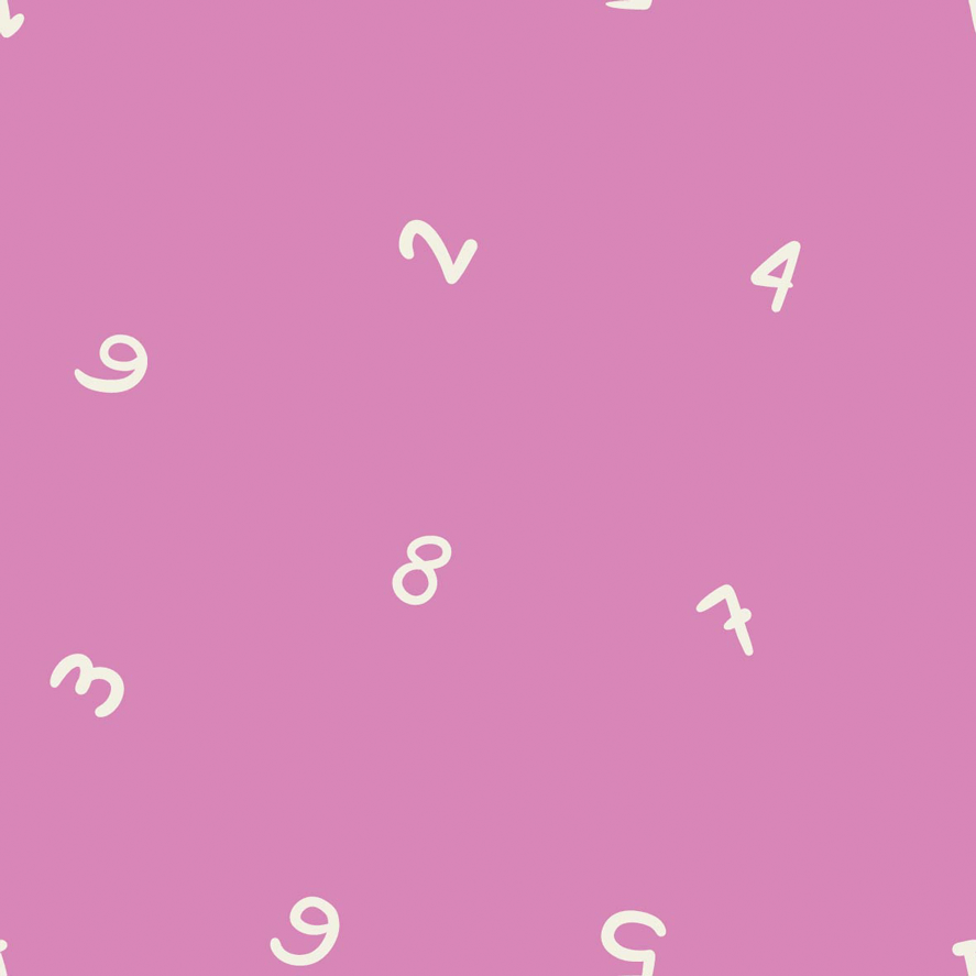 Organic Fabric - Small Numbers Pink by Deinki in pink Organic Fabric - Small Numbers Pink by Deinki in pink