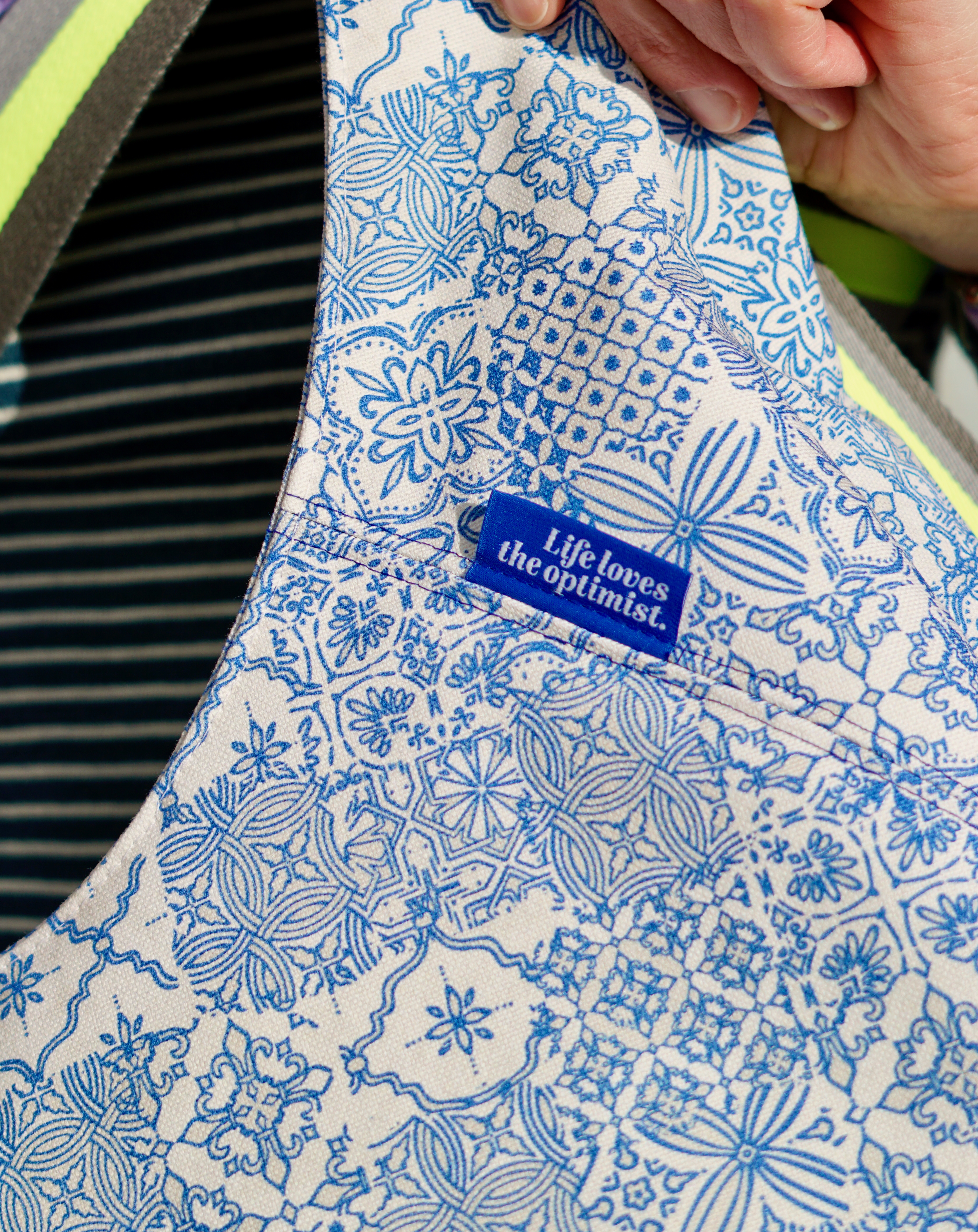 Ogranic fabric - Alte Fliesen Mustermix mint