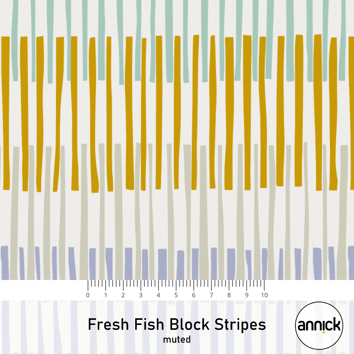 Bio Summersweat Stoff  - Fresh Fish Block Stripes Muted - Annick, senf, Maritim, Streifen Breite 150 cm