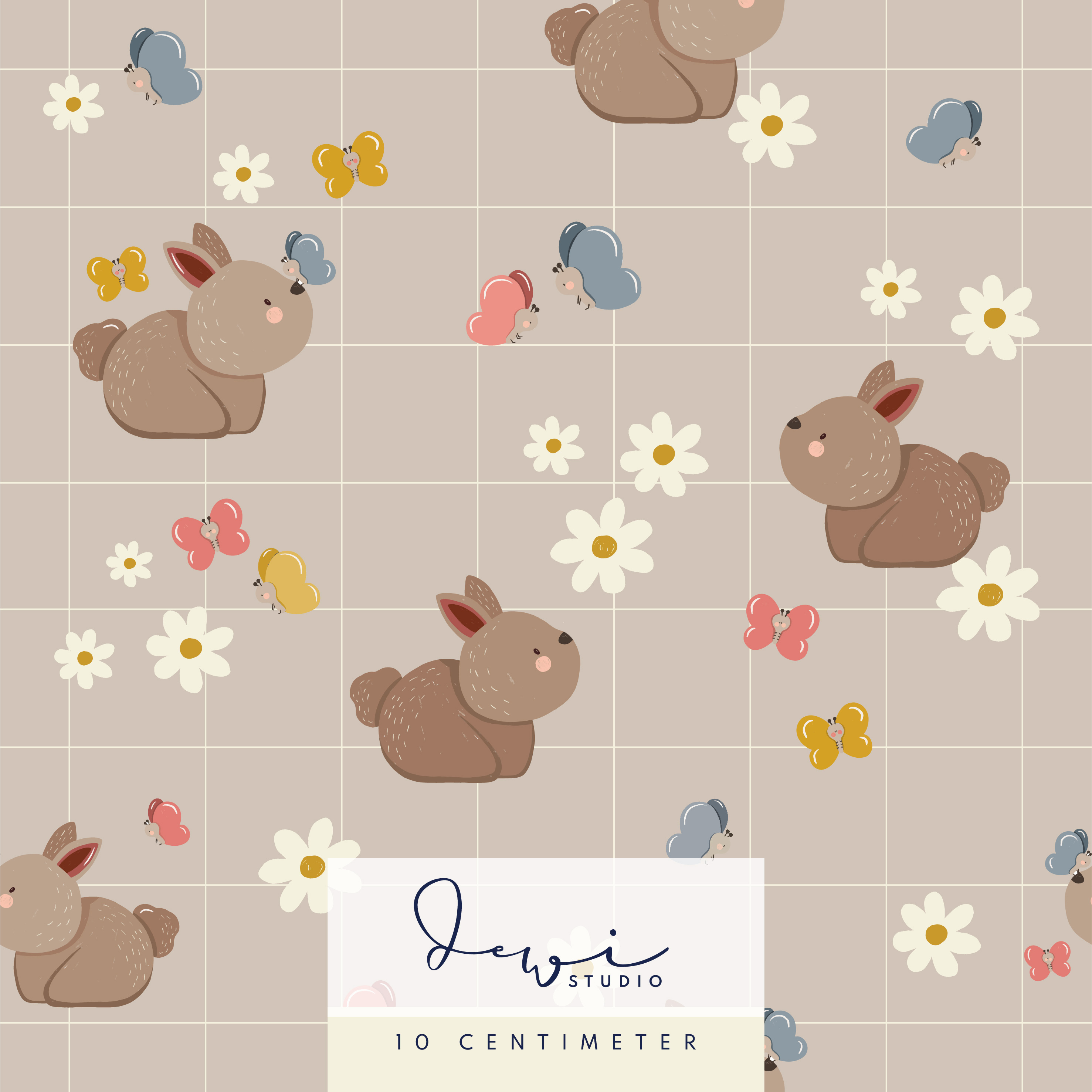 Bio Webware Stoff - Frühlingshäschen - DewiStudio, Tiere, Ostern, braun, 100% Bio-Baumwolle Bio Webware Stoff - Frühlingshäschen - DewiStudio, Tiere, Ostern, braun, 100% Bio-Baumwolle