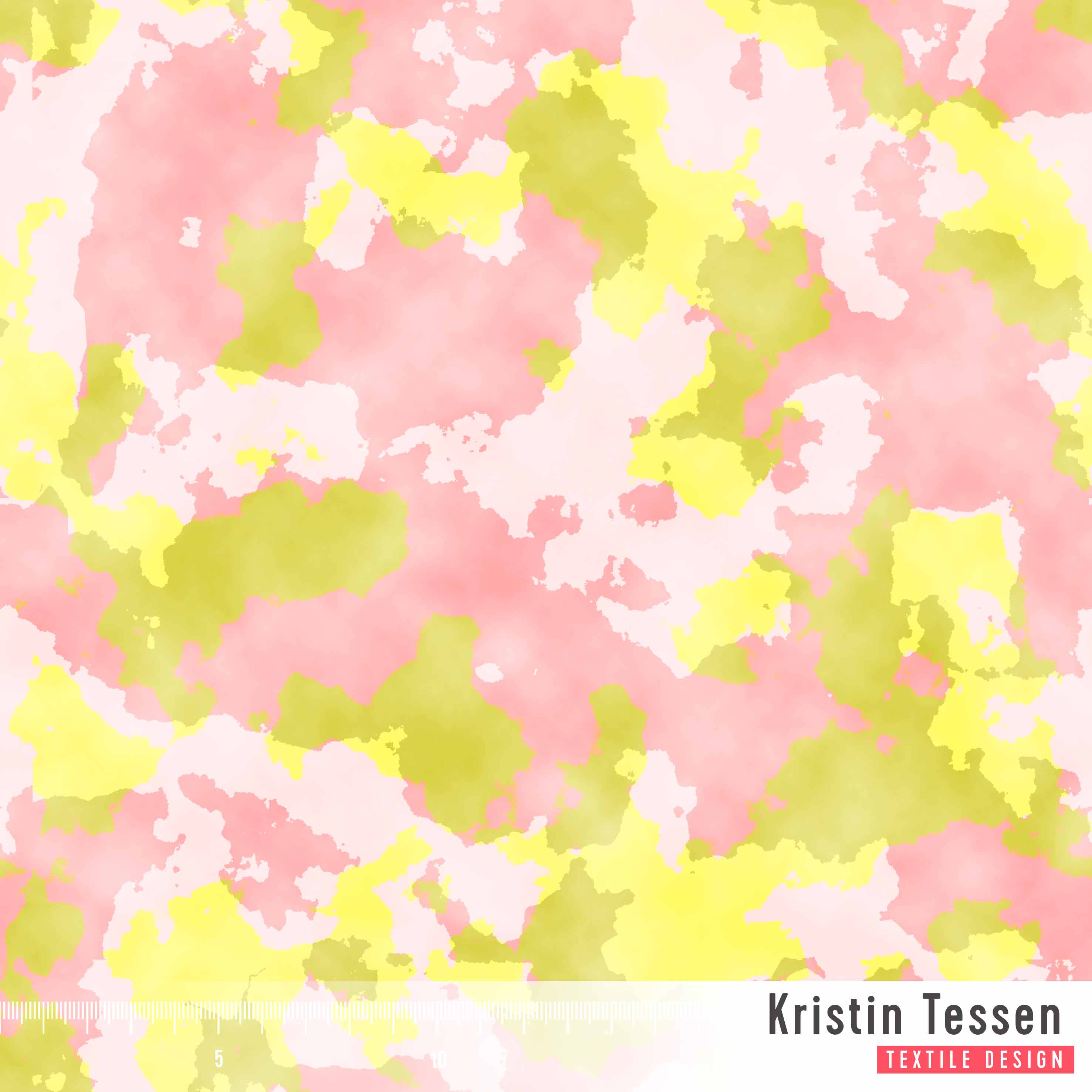 Bio Stoff - Camouflage Pink M von Kristin Tessen in rosa und gelb