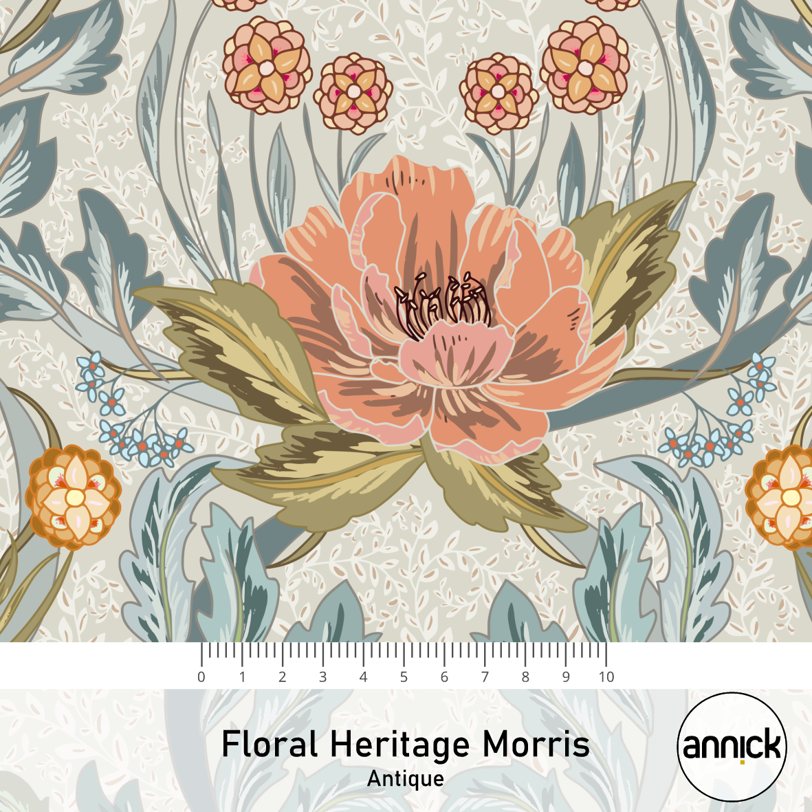 Bio Stoff - Floral Heritage Morris Antique von Annick in rosa Bio Stoff - Floral Heritage Morris Antique von Annick in rosa