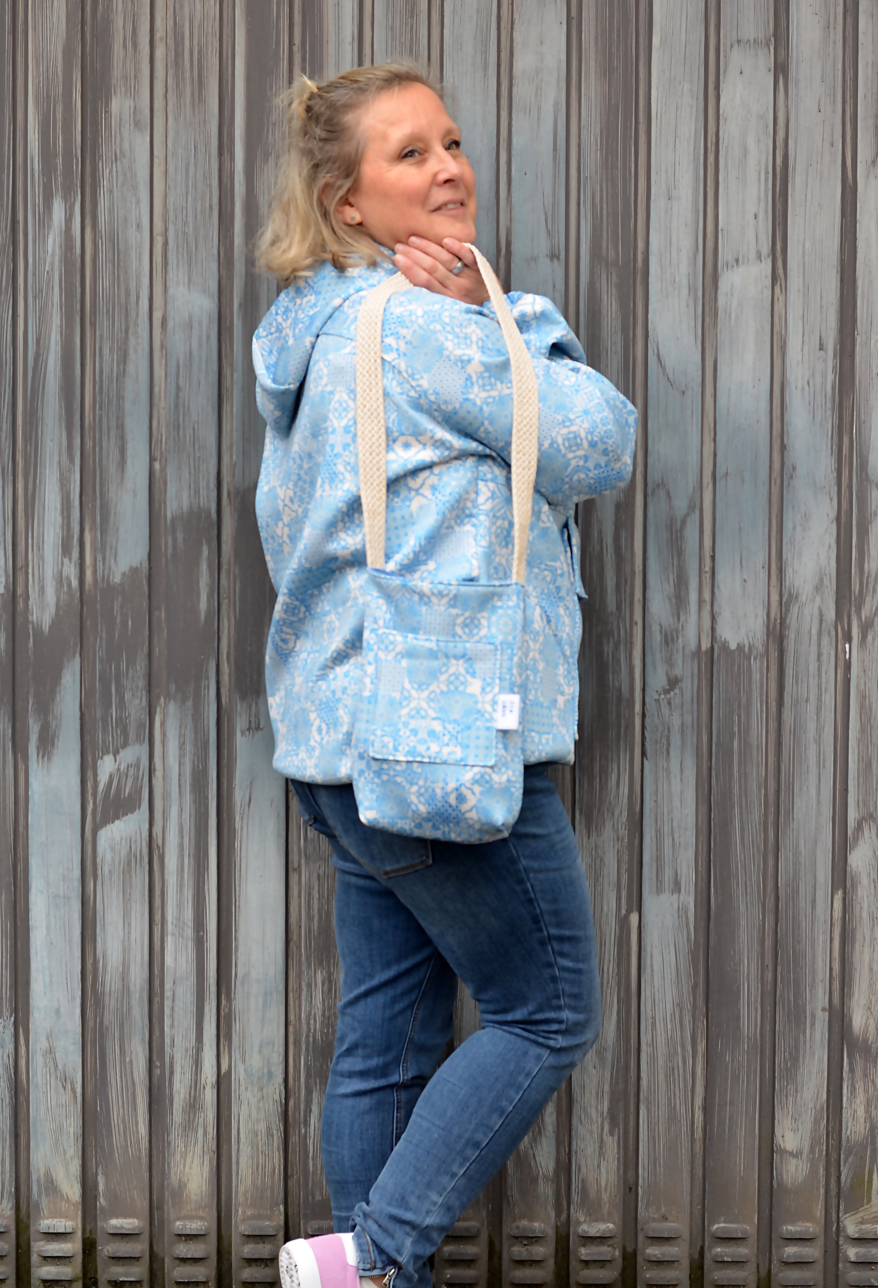 Ogranic fabric - Alte Fliesen Mustermix mint