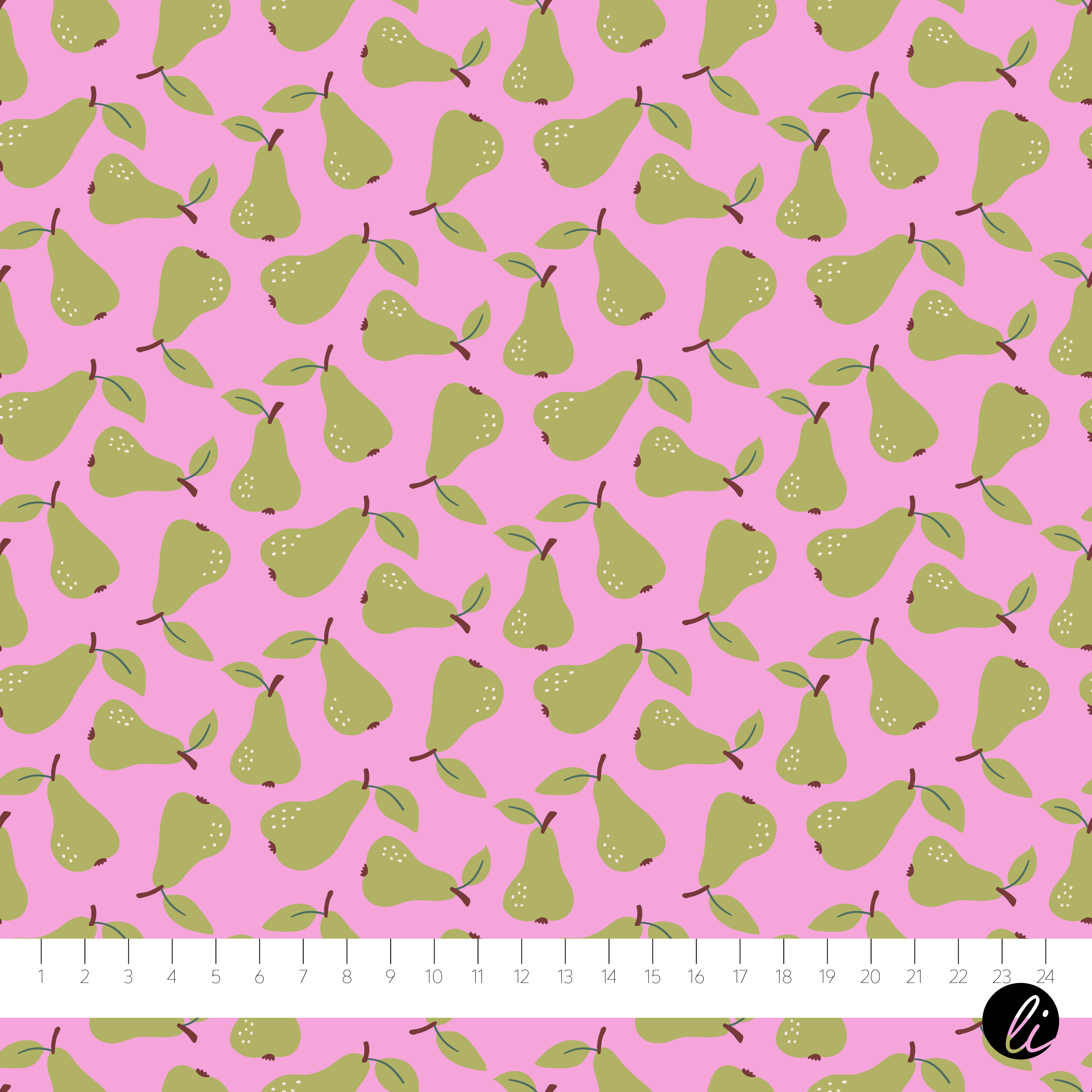 Organic Fabric - Pear Pattern Lilac by Andrea Liesert in lilac
