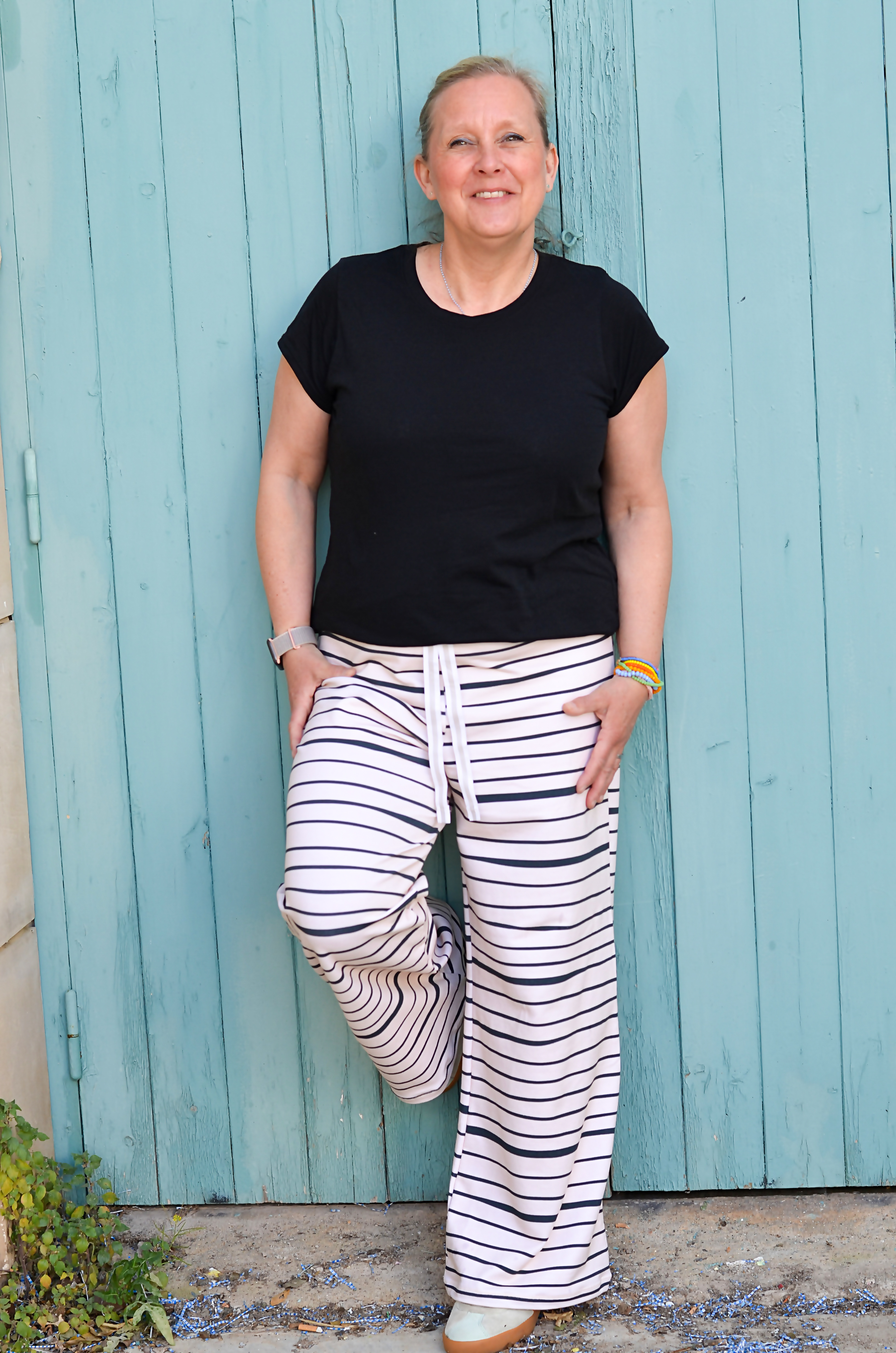 Bio Stoff  - Streifen beige