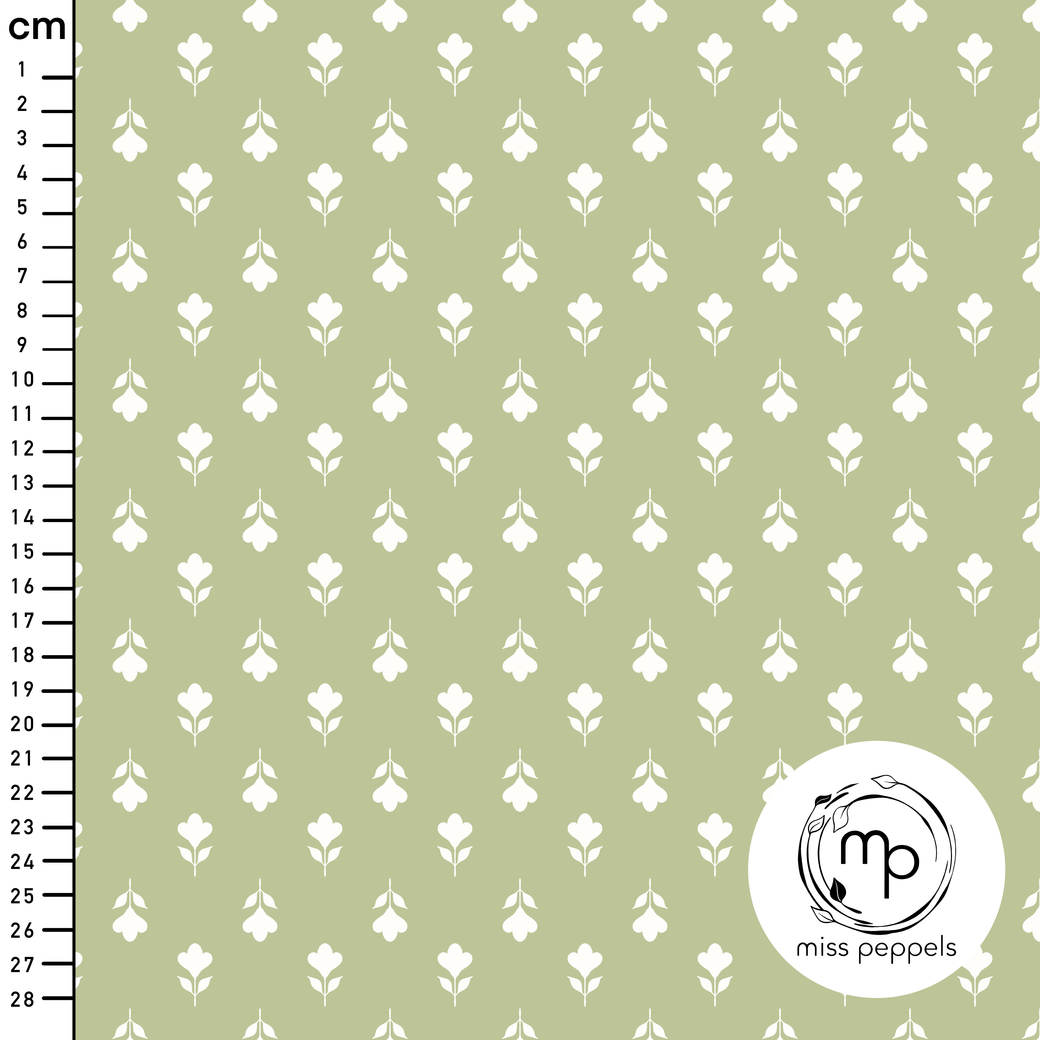 Bio Stoff  - Blumen Tanz mini, grün