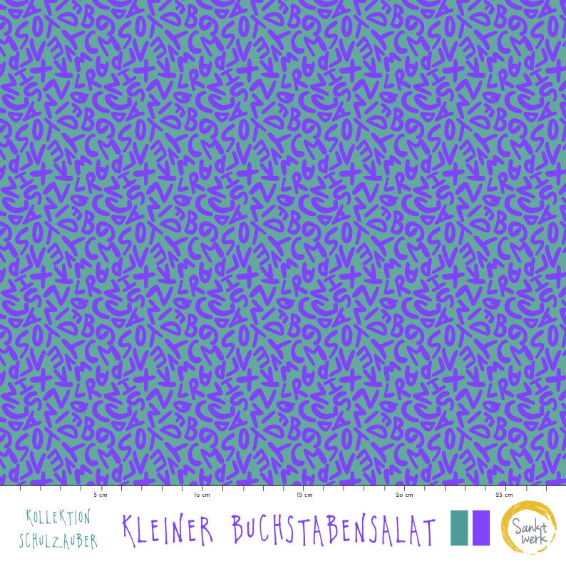 Bio Stoff - Kleiner Buchstabensalat von Sanktwerk in lila