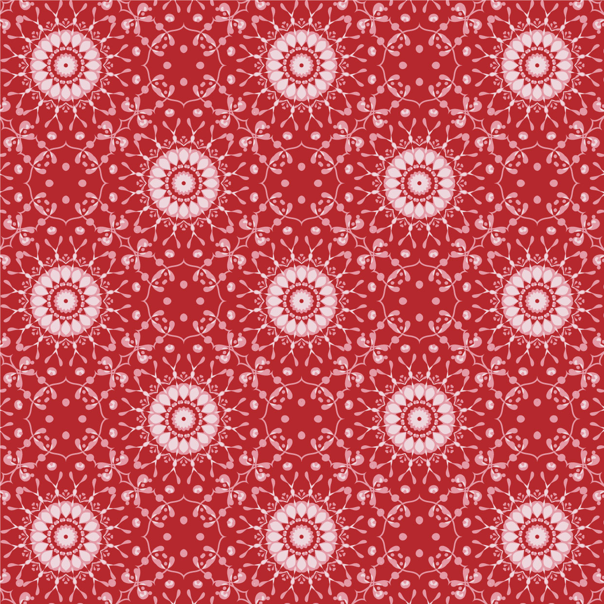 Bio Webware Stoff  -  Mandala Connected  - EviRoiderDesign, rot, Ornamente, 100% Bio-Baumwolle