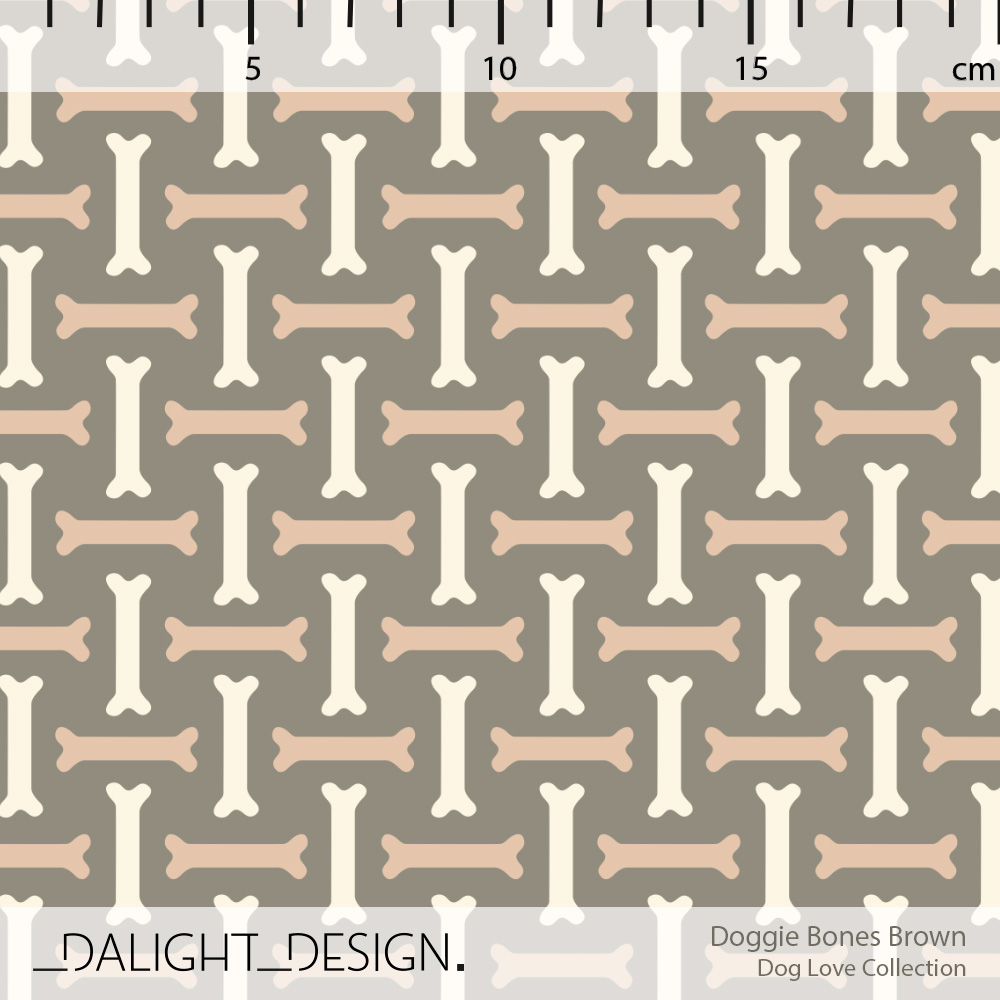 Bio Stoff  - Doggies Bones Brown - DalightDesign, braun, Tiere
