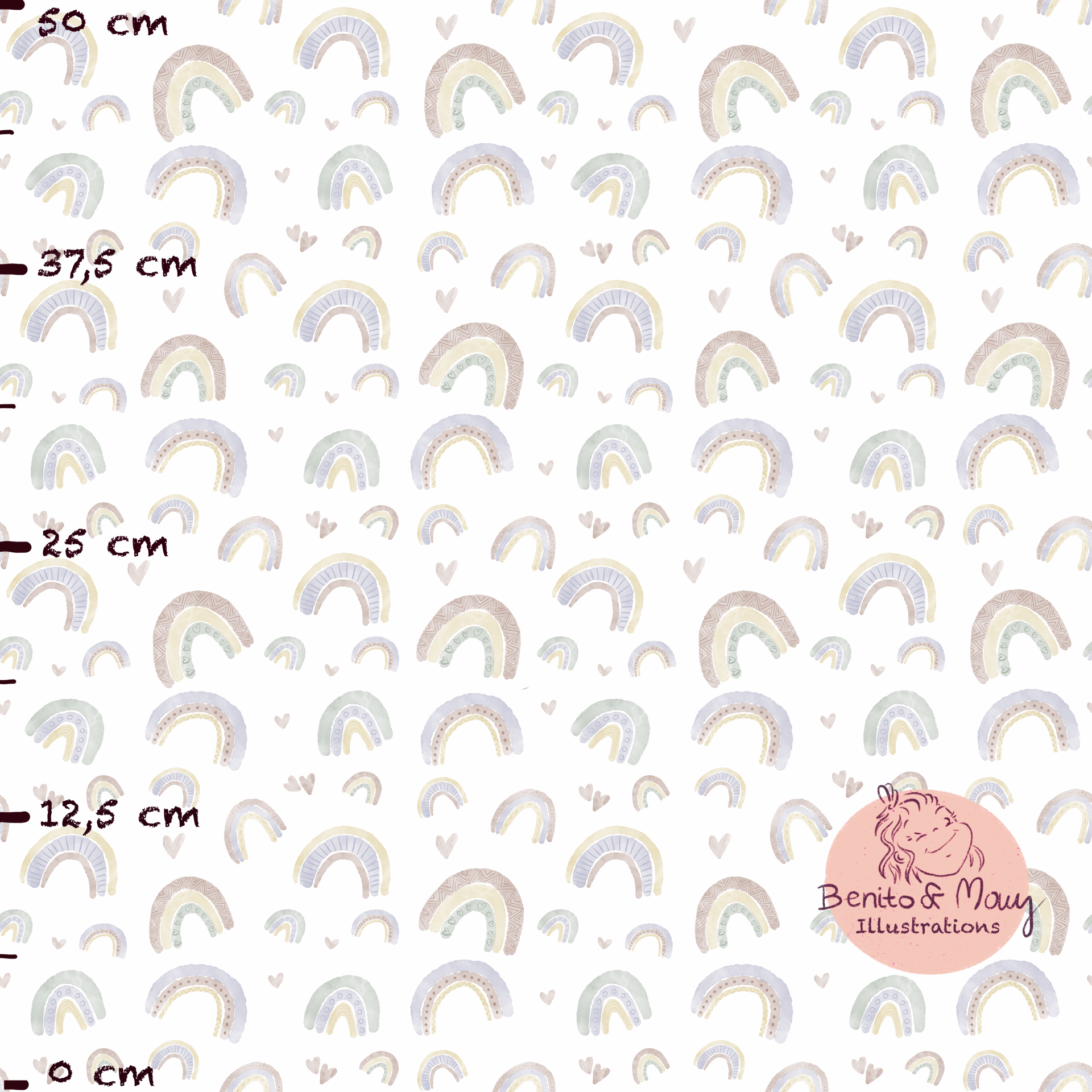 Organic fabric  - Regenbogenliebe white, small