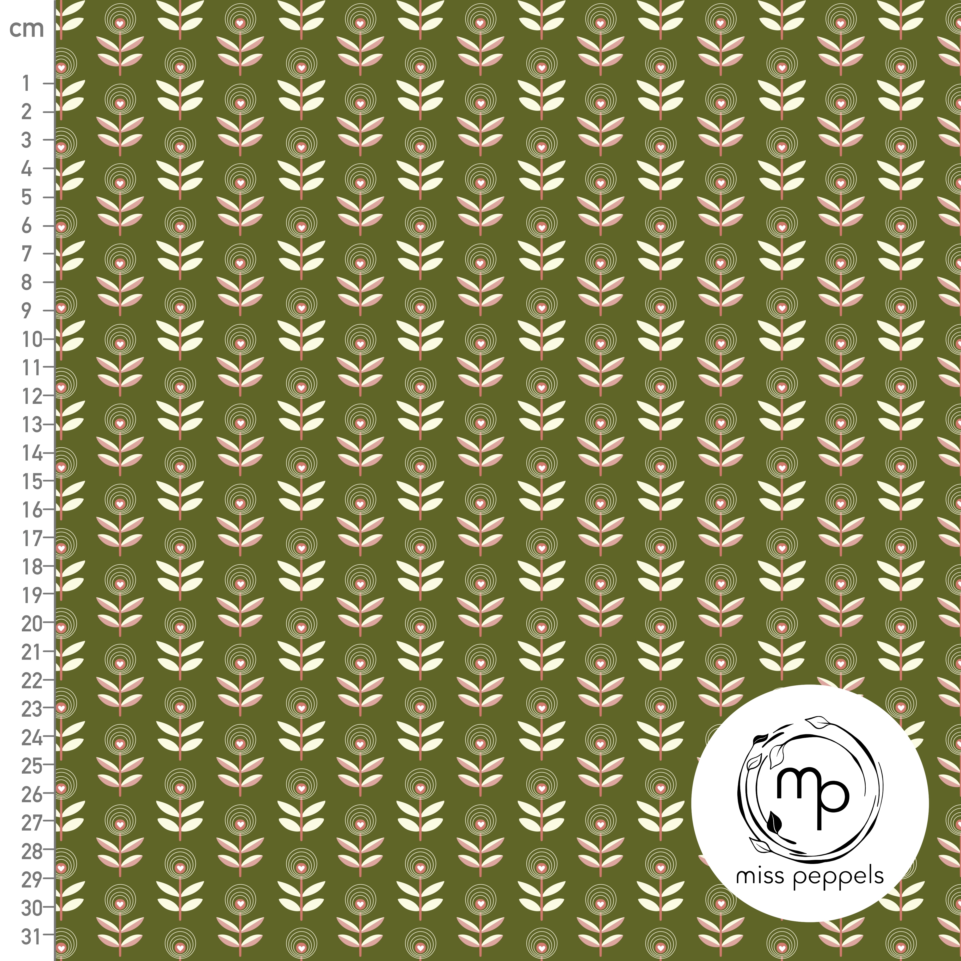 Bio Stoff  - Blumenwiese Grün dunkel - misspeppels, grün, Floral & Blumen