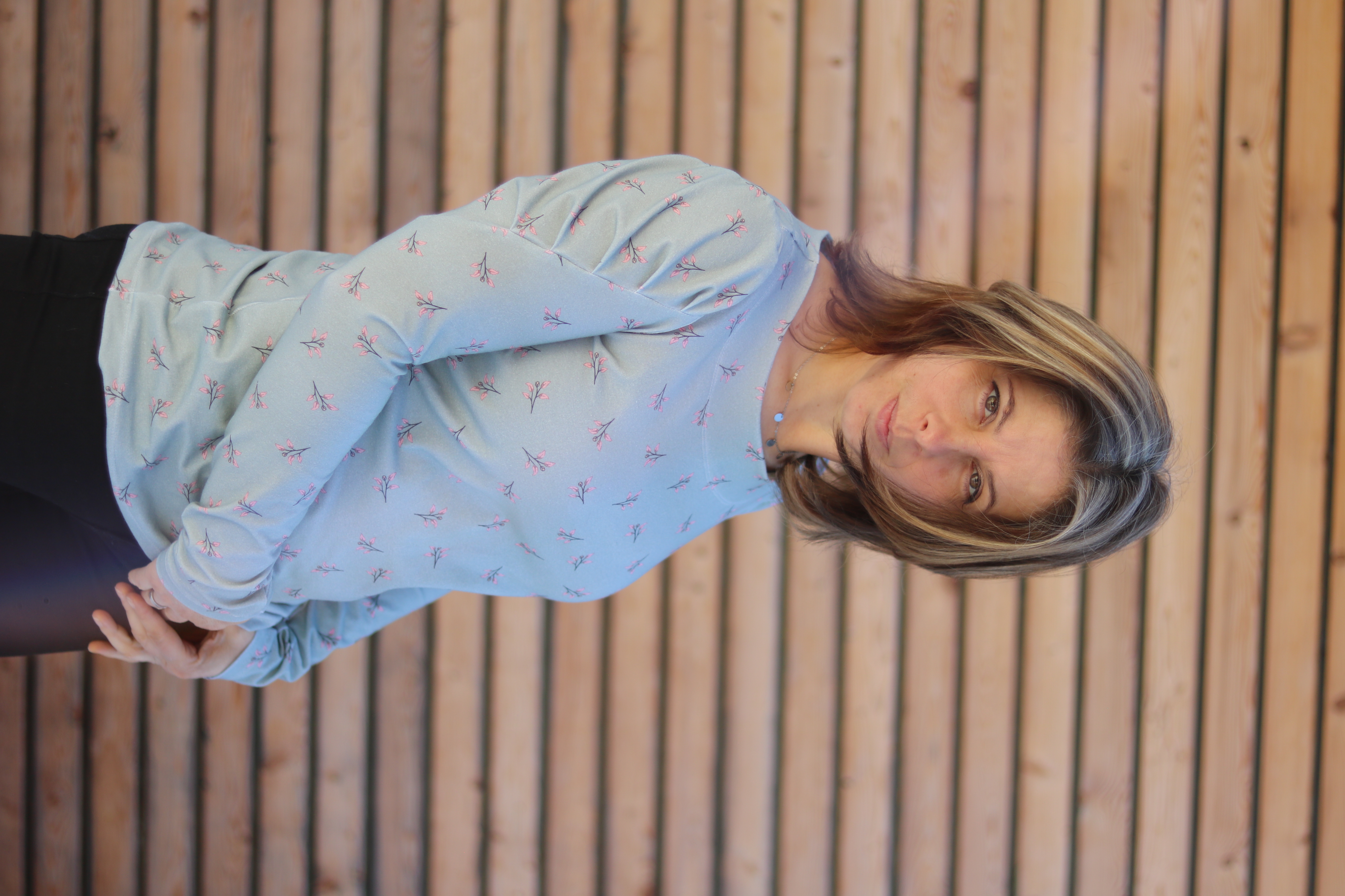 Organic Fabric  - Paisley Garden Small Flowers Petrol