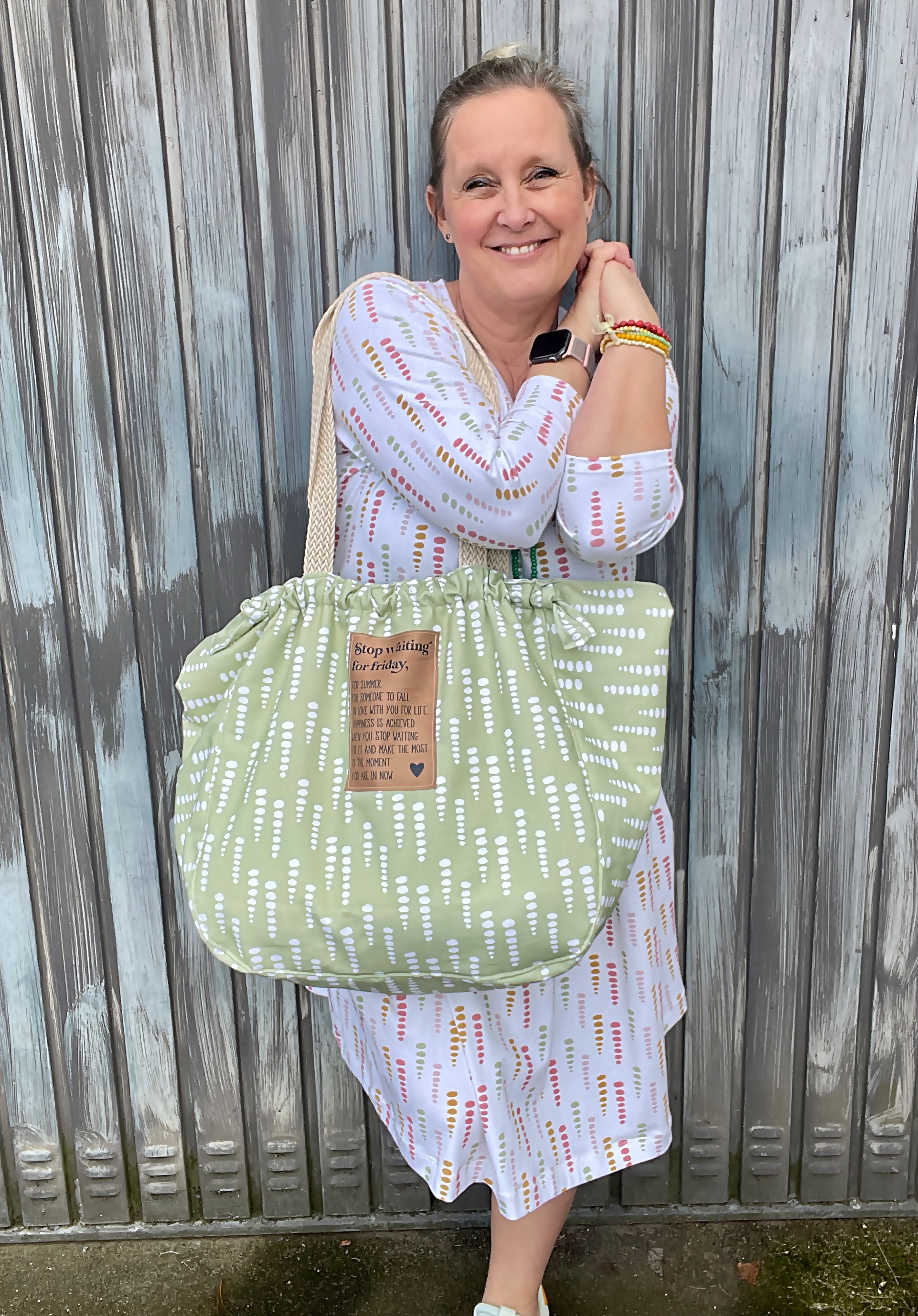 Bio Stoff  - Punkteregen blau