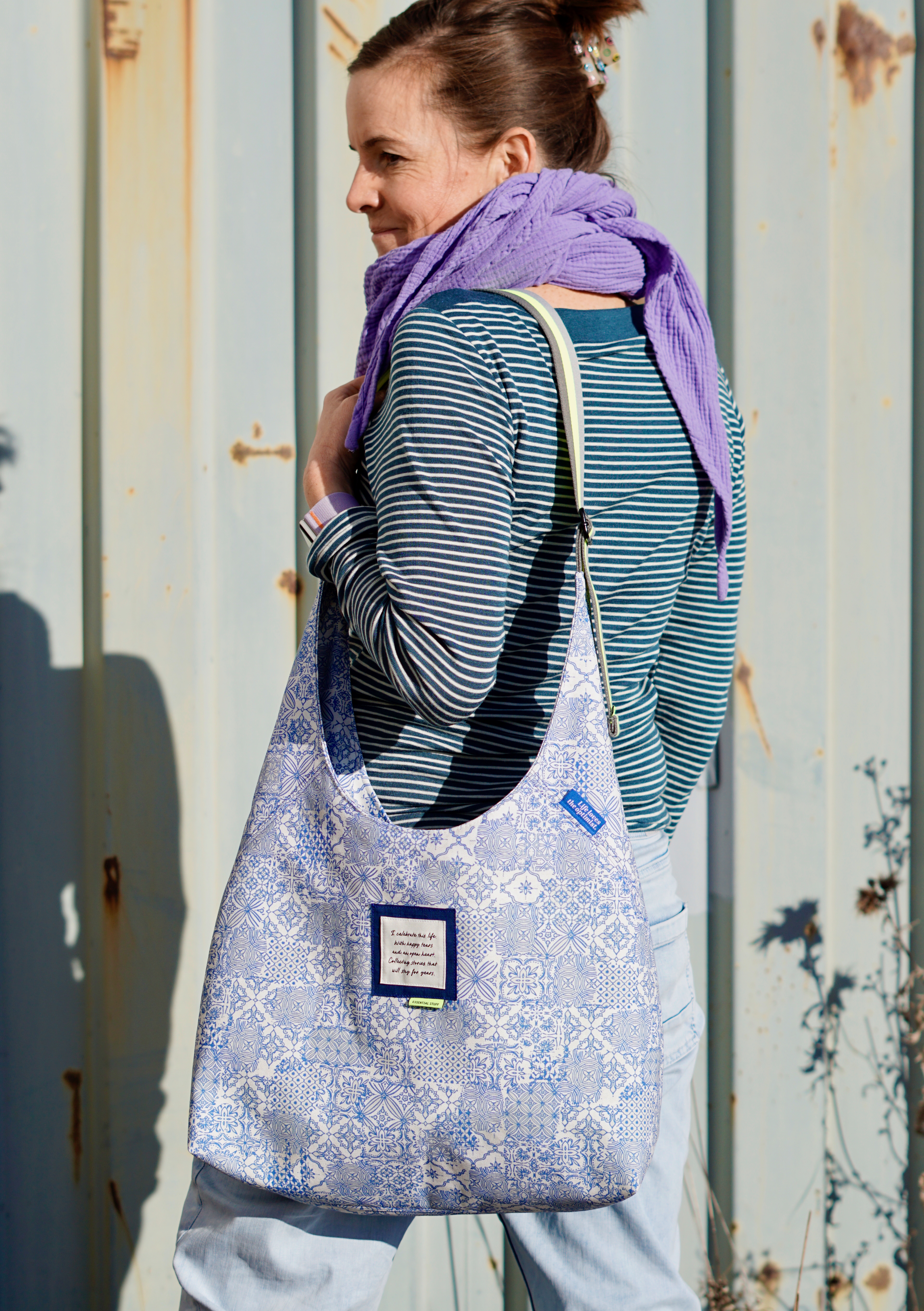 Ogranic fabric - Alte Fliesen Mustermix mint