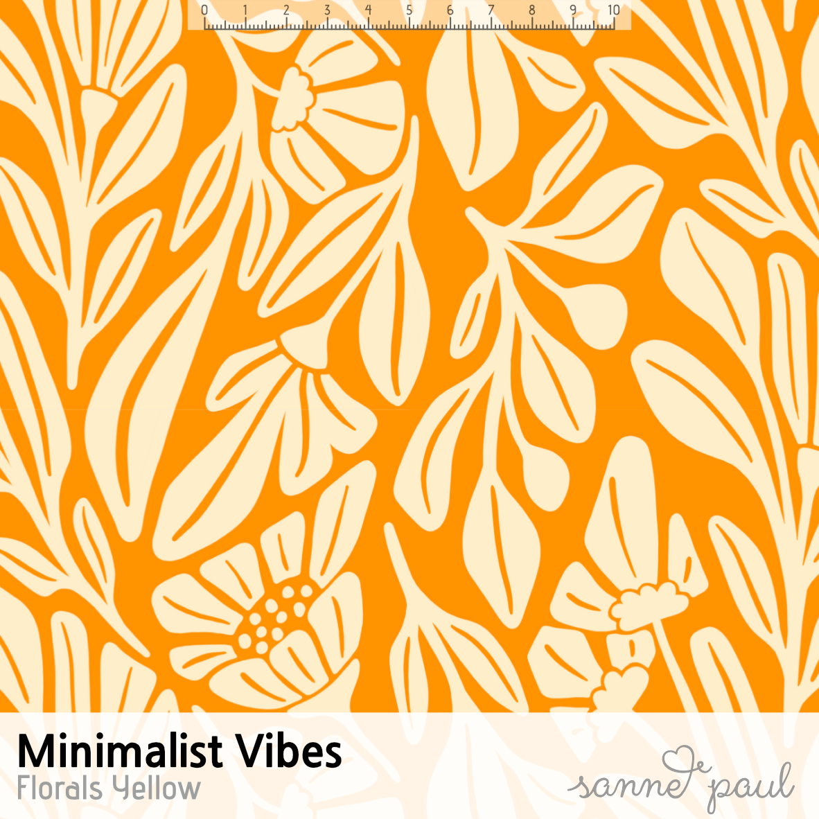 Bio Stoff - Minimalist Vibes Florals Yellow von Sanne Paul in gelb