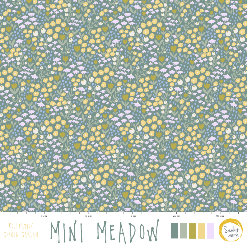 Organic Fabric  - Mini Meadow Emerald