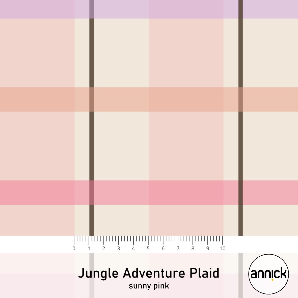 Bio Stoff - Jungle Adventure Plaid Sunny Pink von Annick in rosa