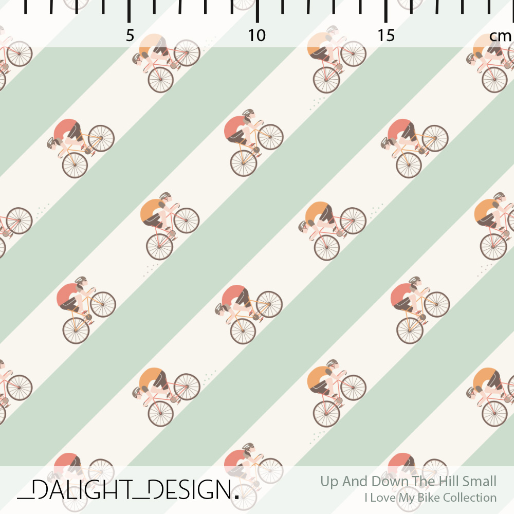 Eco Fabric - Up And Down The Hill Small by Dalight Design in mint