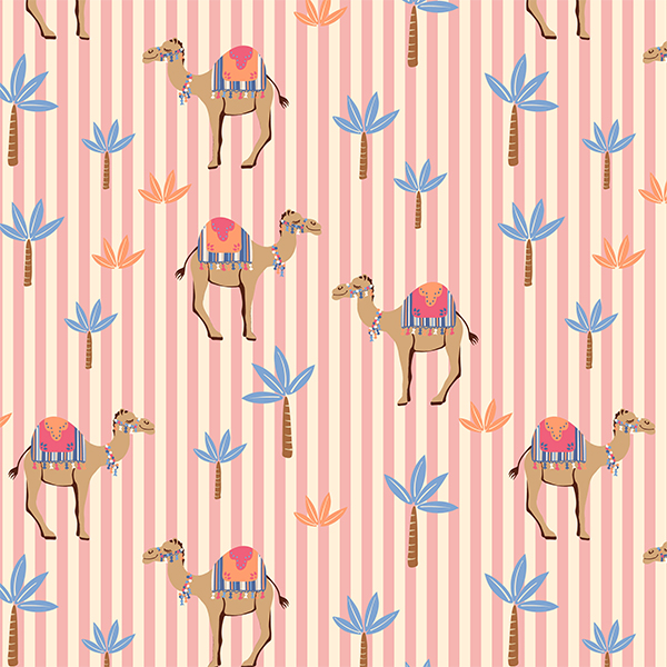 Organic fabric - Golden Desert Camels