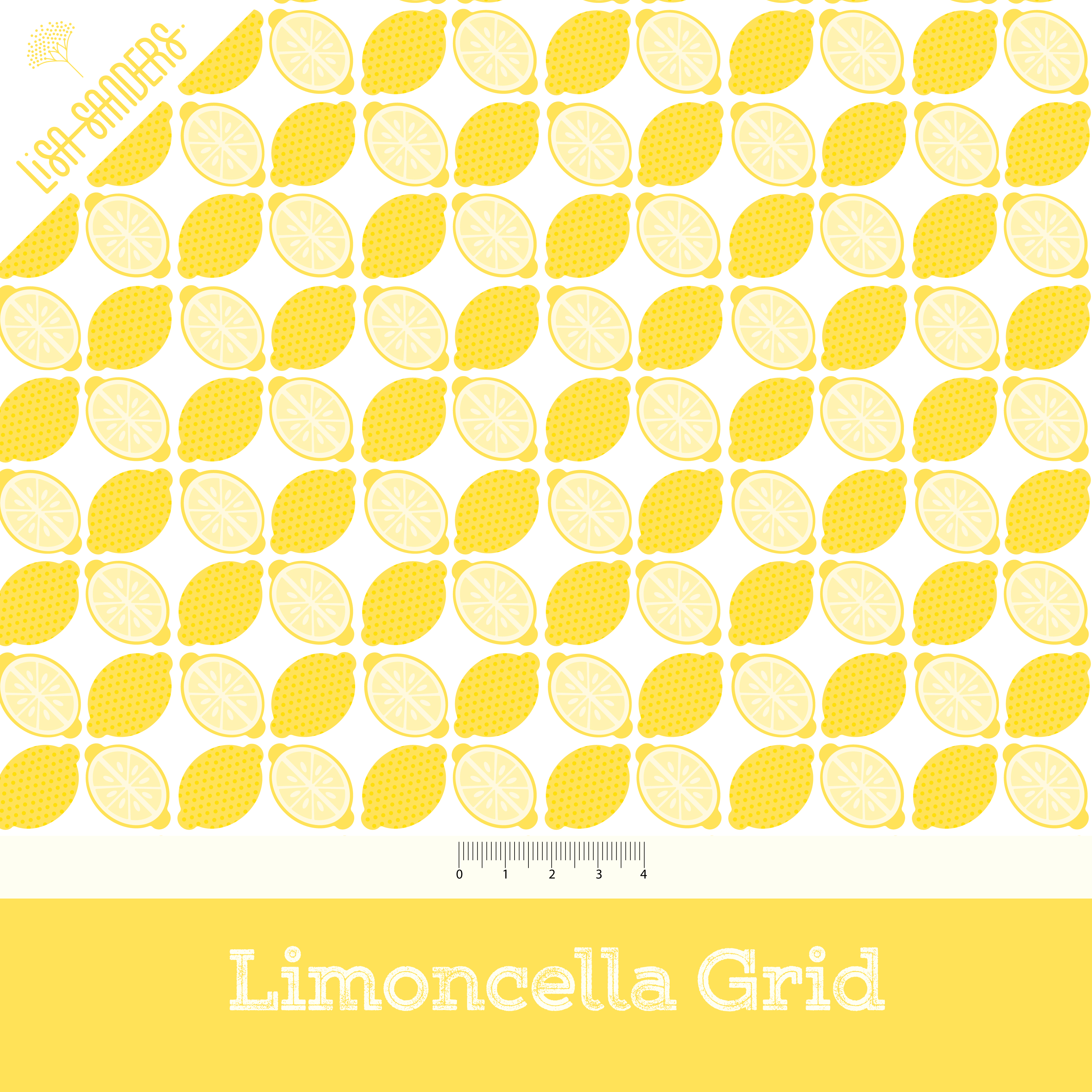 Bio Stoff  - Limoncella Grid - LisaSanders, gelb, Obst, Essen