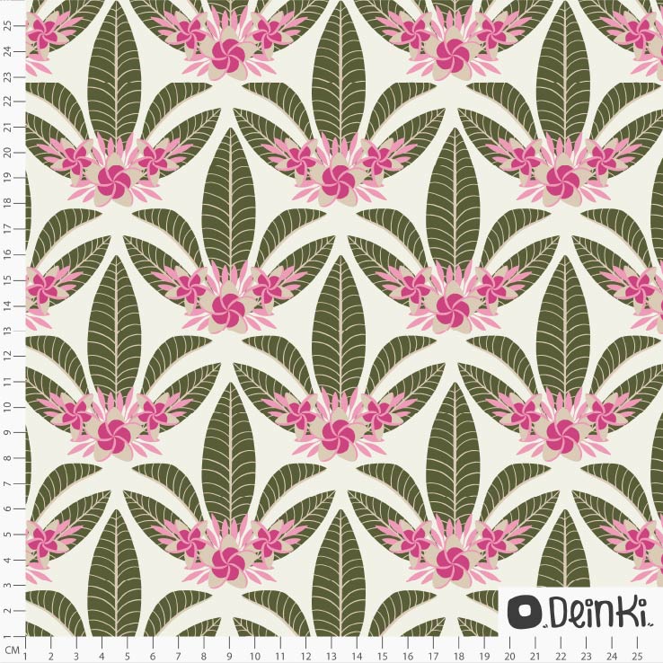 Bio Stoff - Palmen Und Blumen von Deinki in rosa