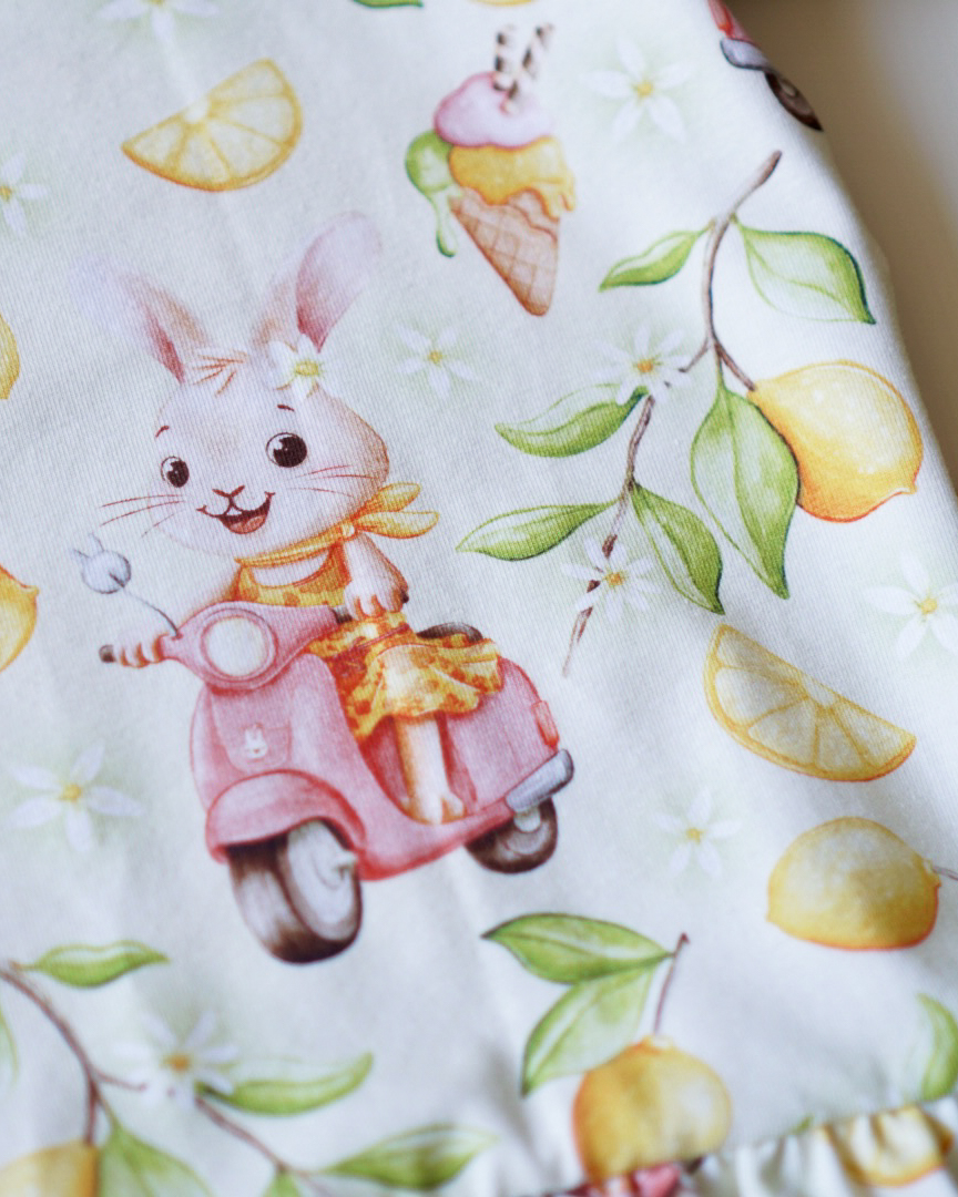 Organic fabric  -  Sommertage in Italien Roller Hase Sorbet