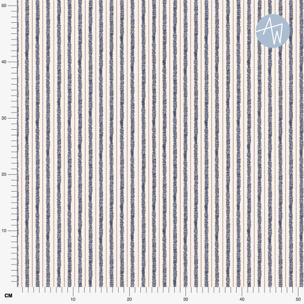 Organic fabric - Strandstreifen blau, weiß