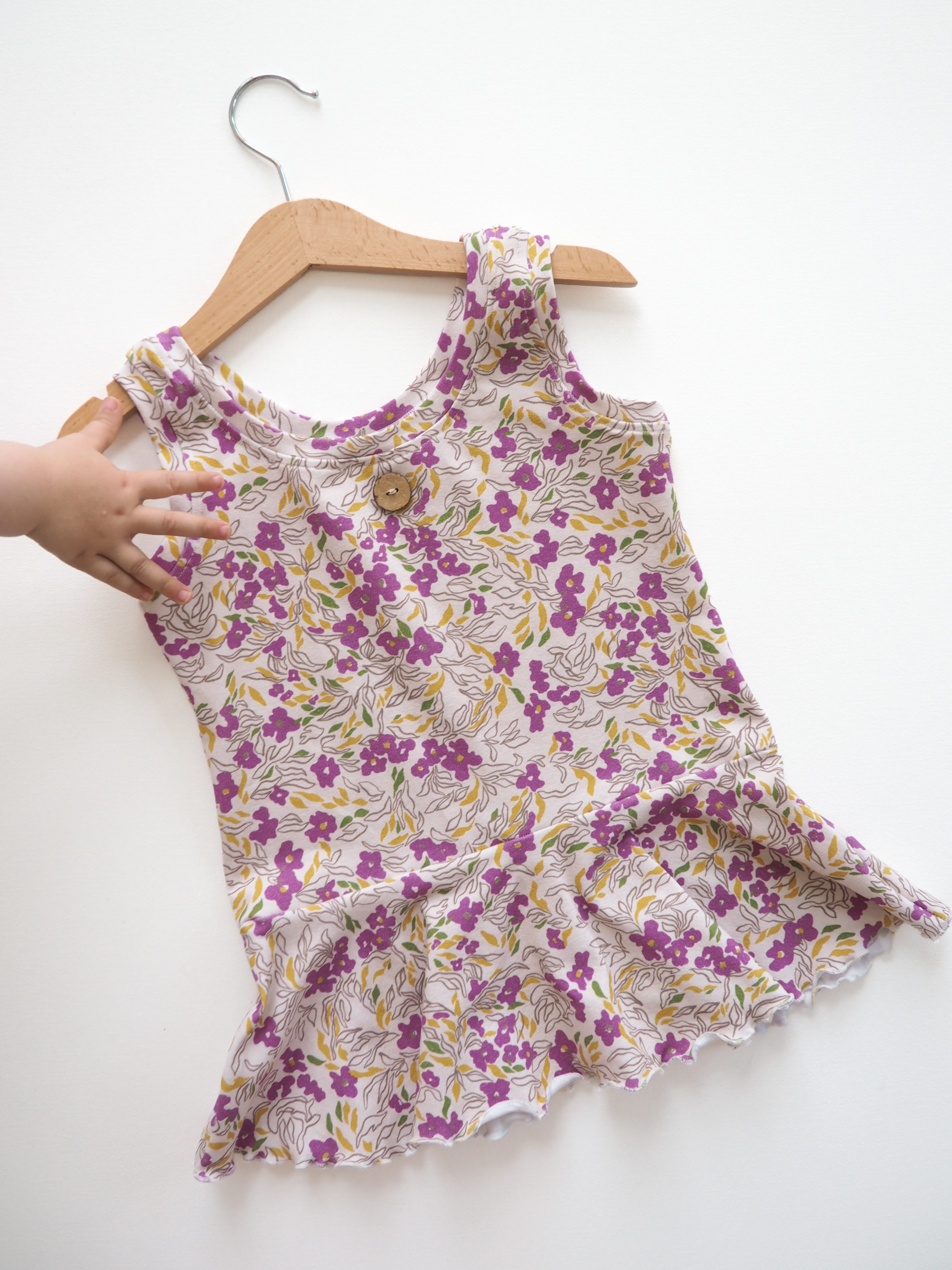 Organic fabric - Meadow Fleur violett