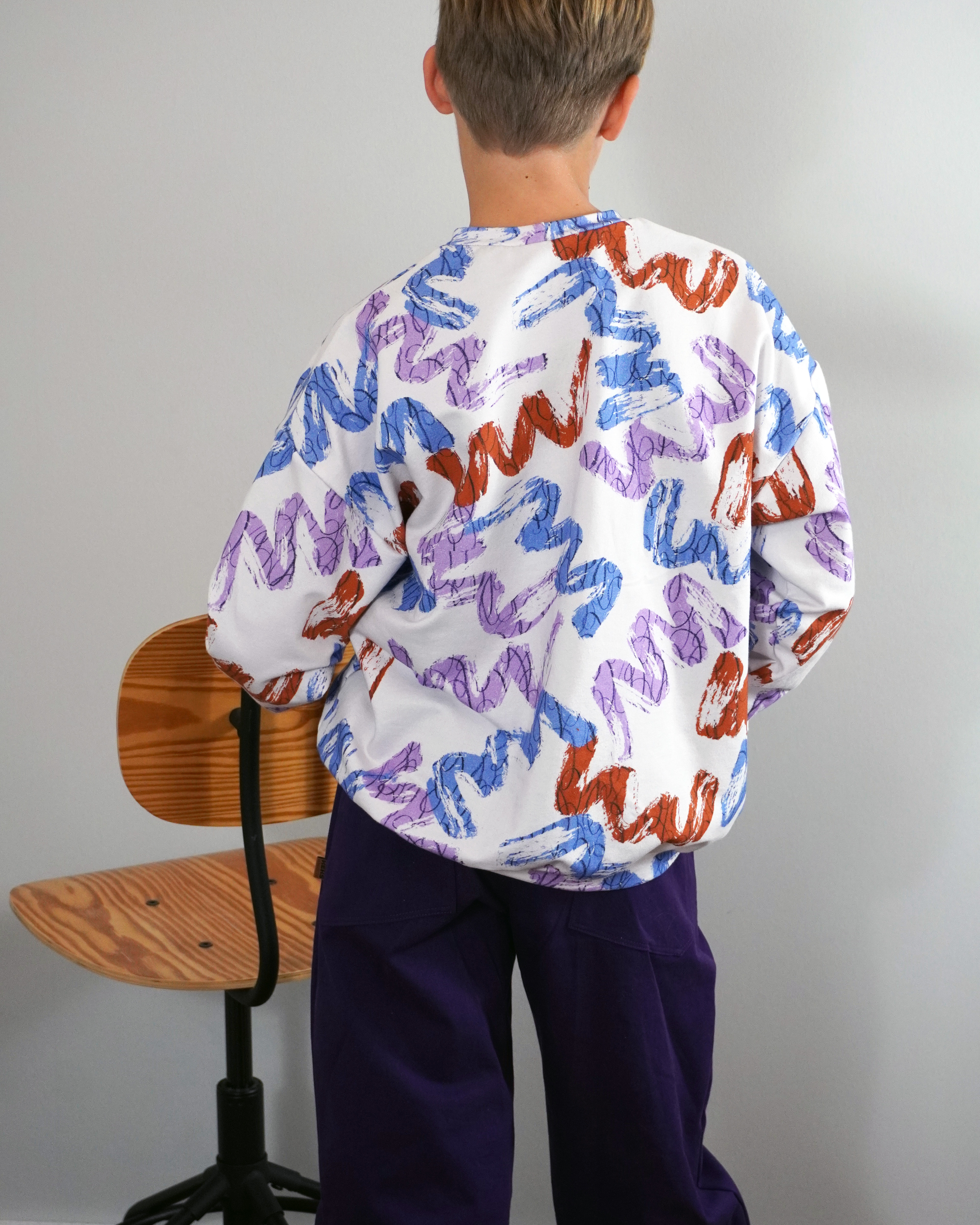 Organic Fabric - Minimal Brush Blue 