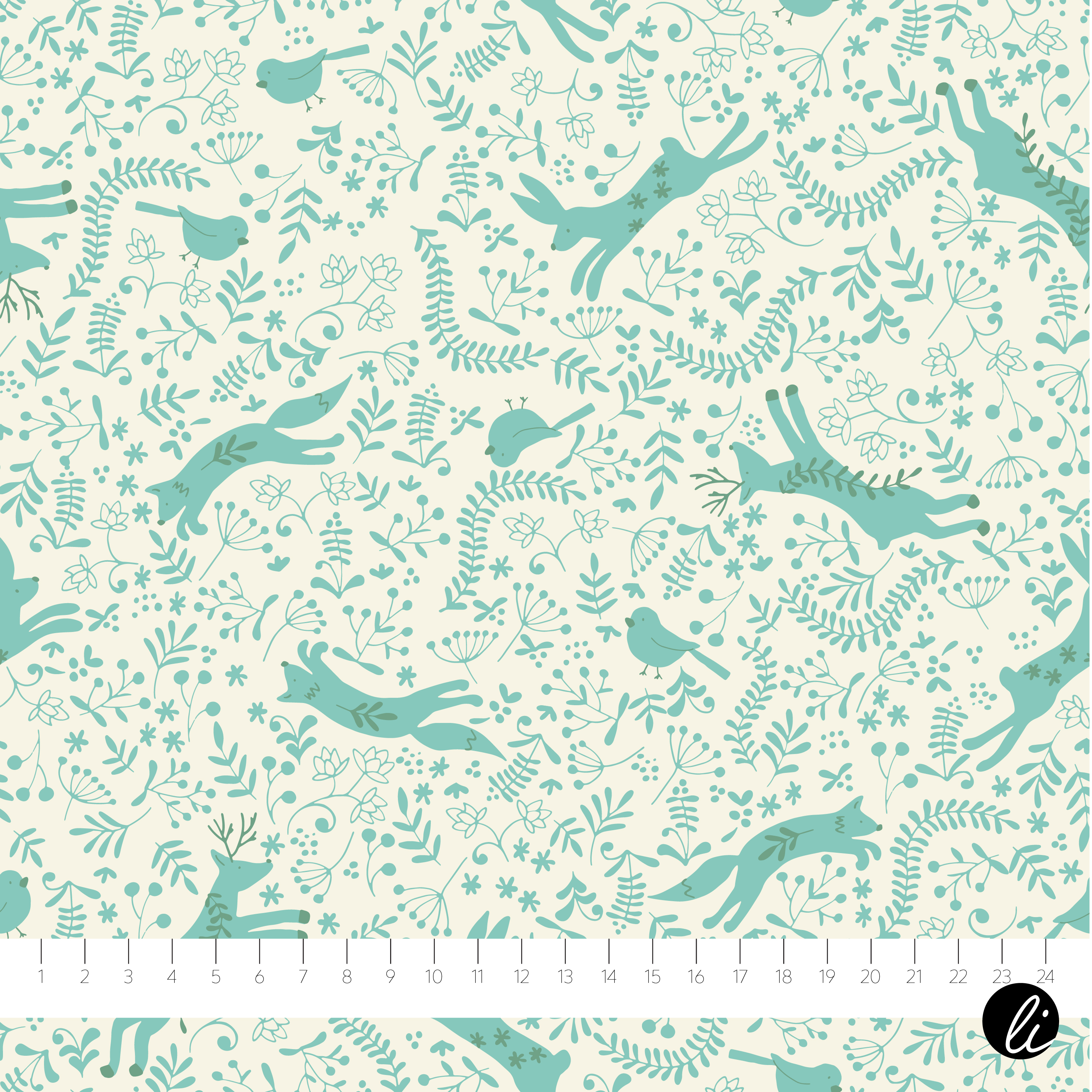 Bio Webware Stoff - Dreams Tiere - AndreaLiesert, türkis, Tiere, 100% Bio-Baumwolle Bio Webware Stoff - Dreams Tiere - AndreaLiesert, türkis, Tiere, 100% Bio-Baumwolle
