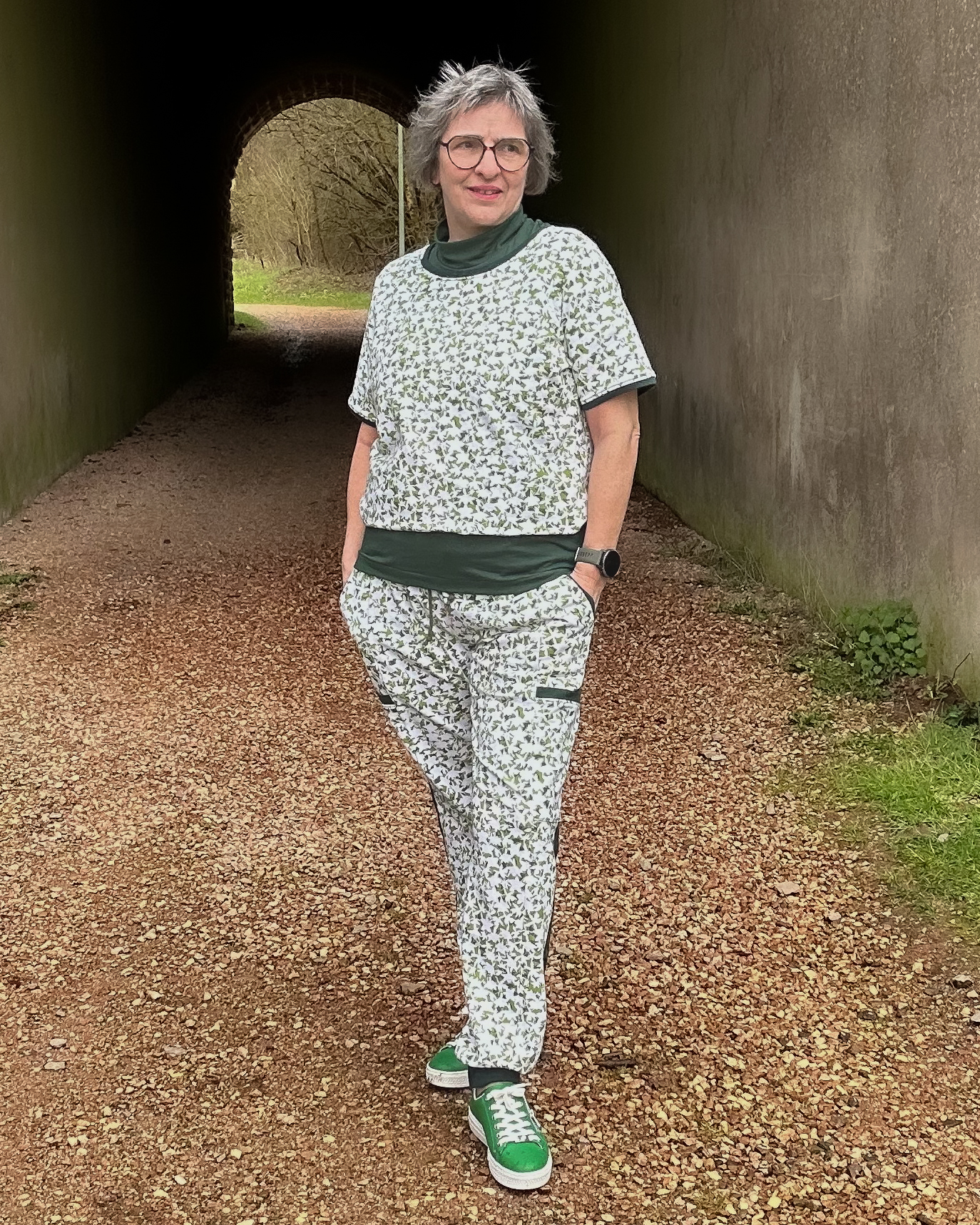 Bio Stoff  - Orchideenliebe Blütenkuss rosa