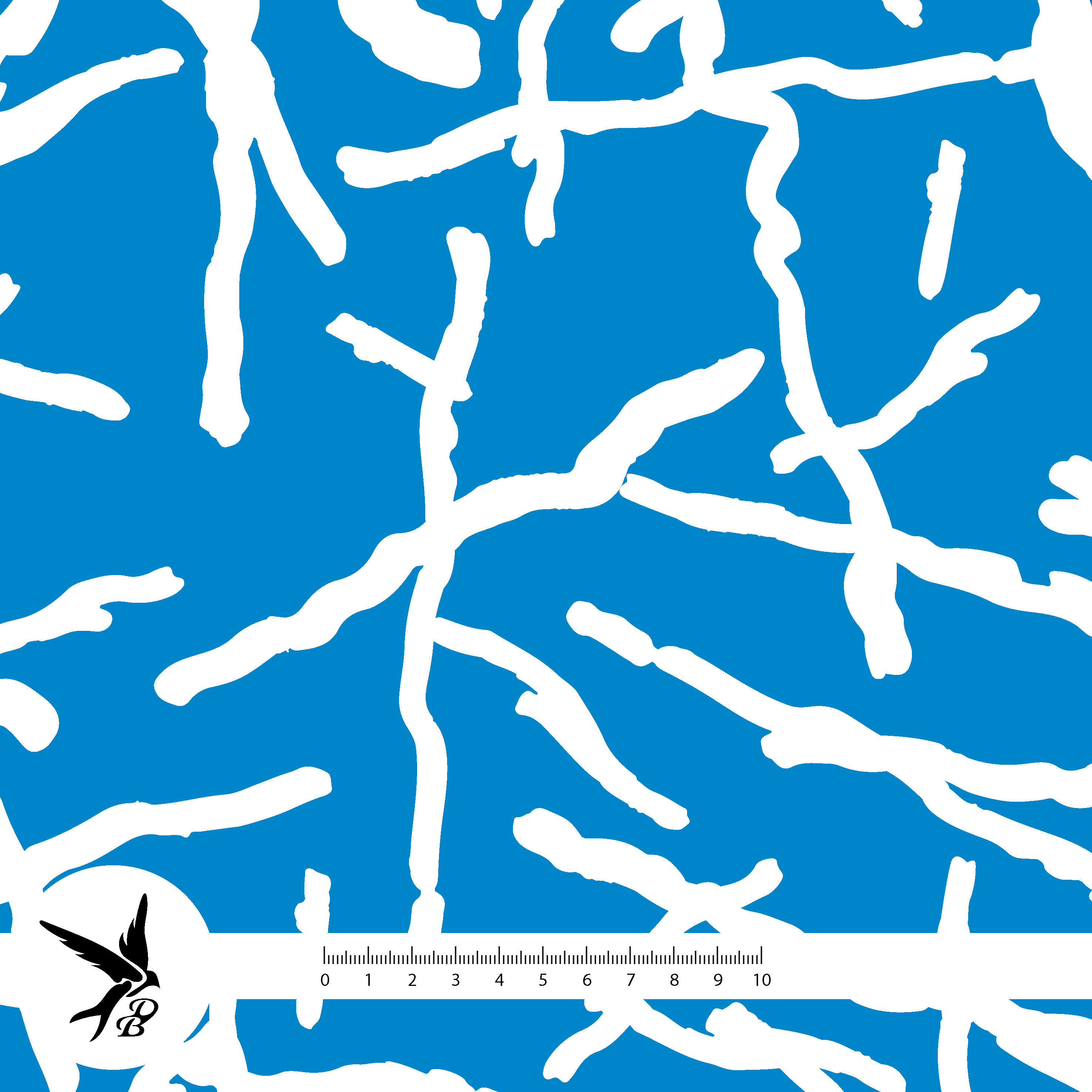 Bio Stoff - Bloom And Shape Abstrakte Linien Blau von Daniela Bonn in blau Bio Stoff - Bloom And Shape Abstrakte Linien Blau von Daniela Bonn in blau