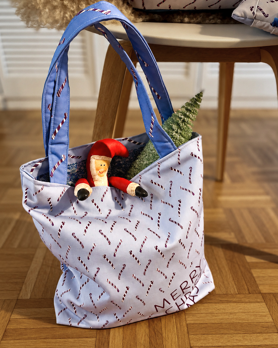 Bio Stoff  - Zuckerstangen Geschenketaschen groß, rot - Andrea Mühlbauer