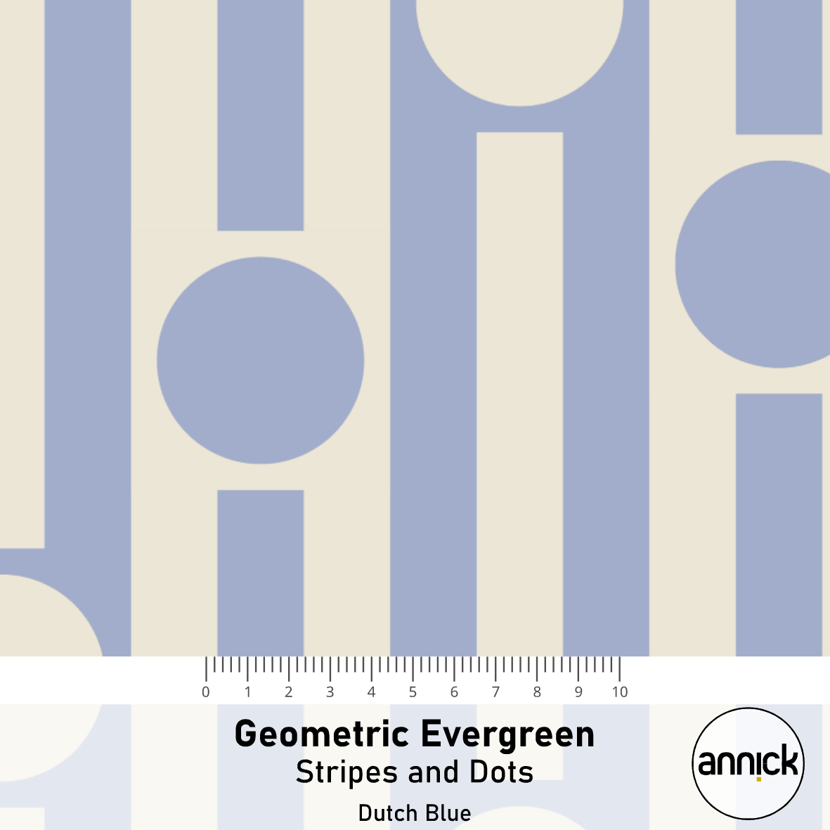 Bio Stoff - Geometric Evergreen Stripes And Dots blau