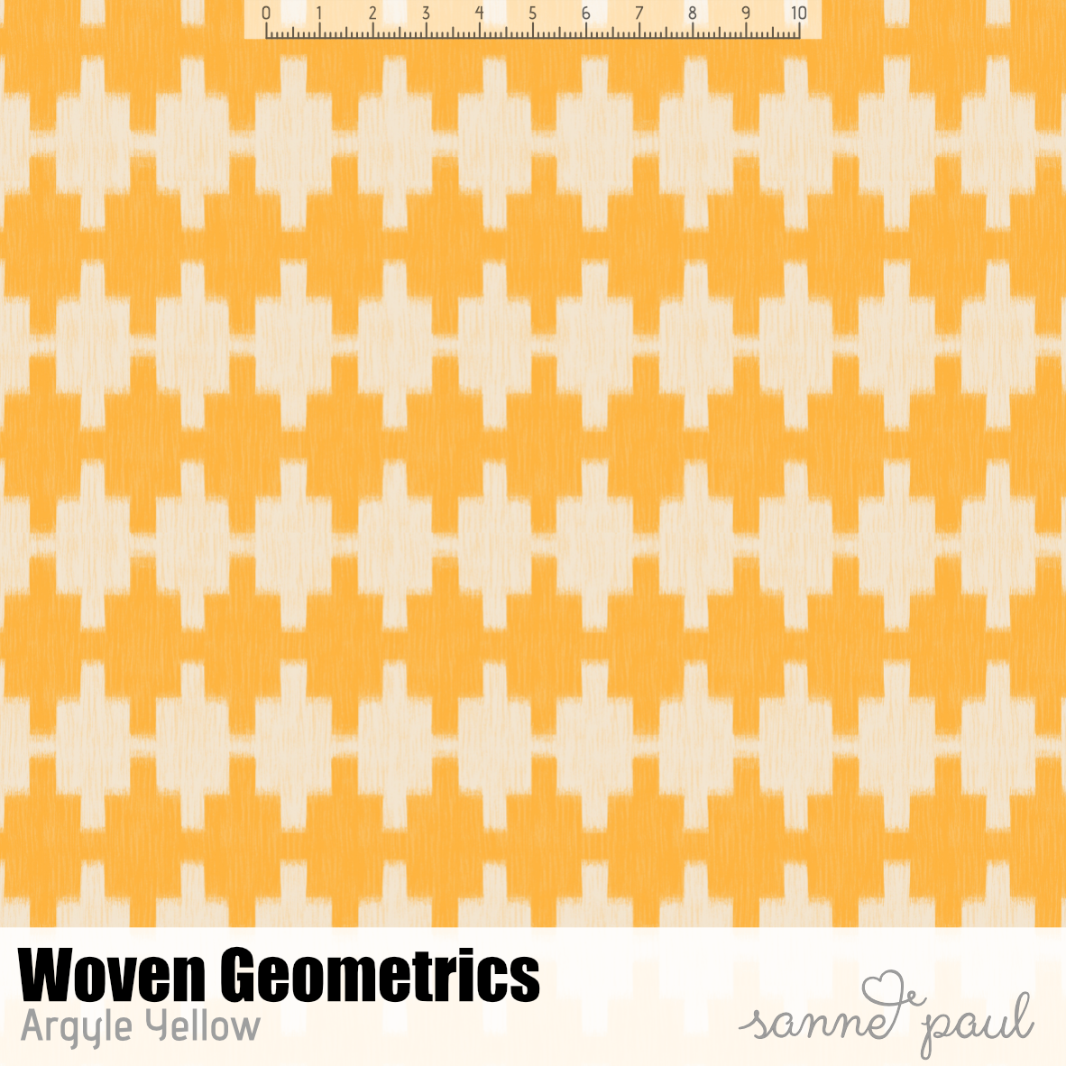 Bio Stoff - Woven Geometrics Argyle gelb