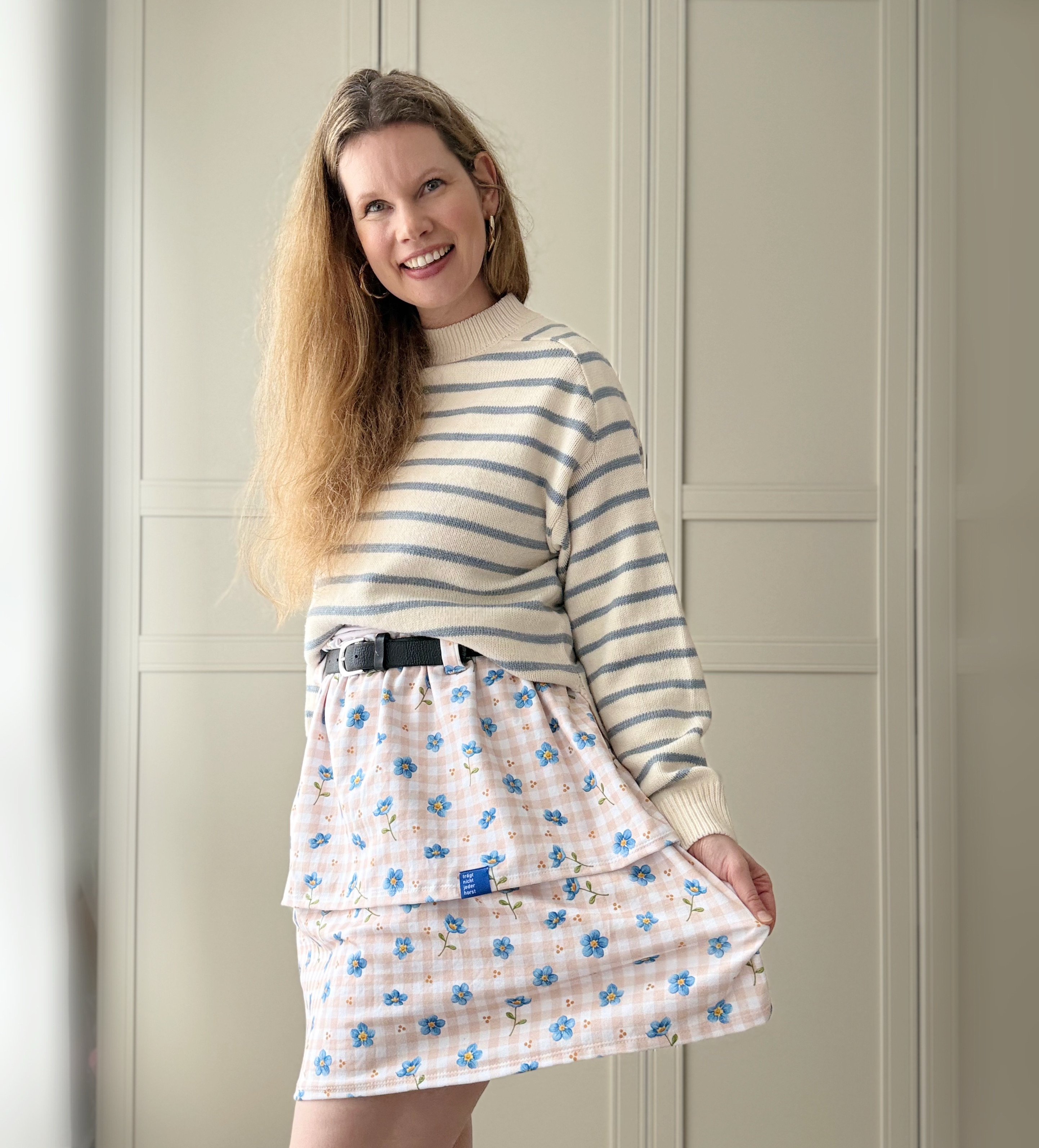 Bio Stoff - Vergissmeinnicht Vichy Karos blau