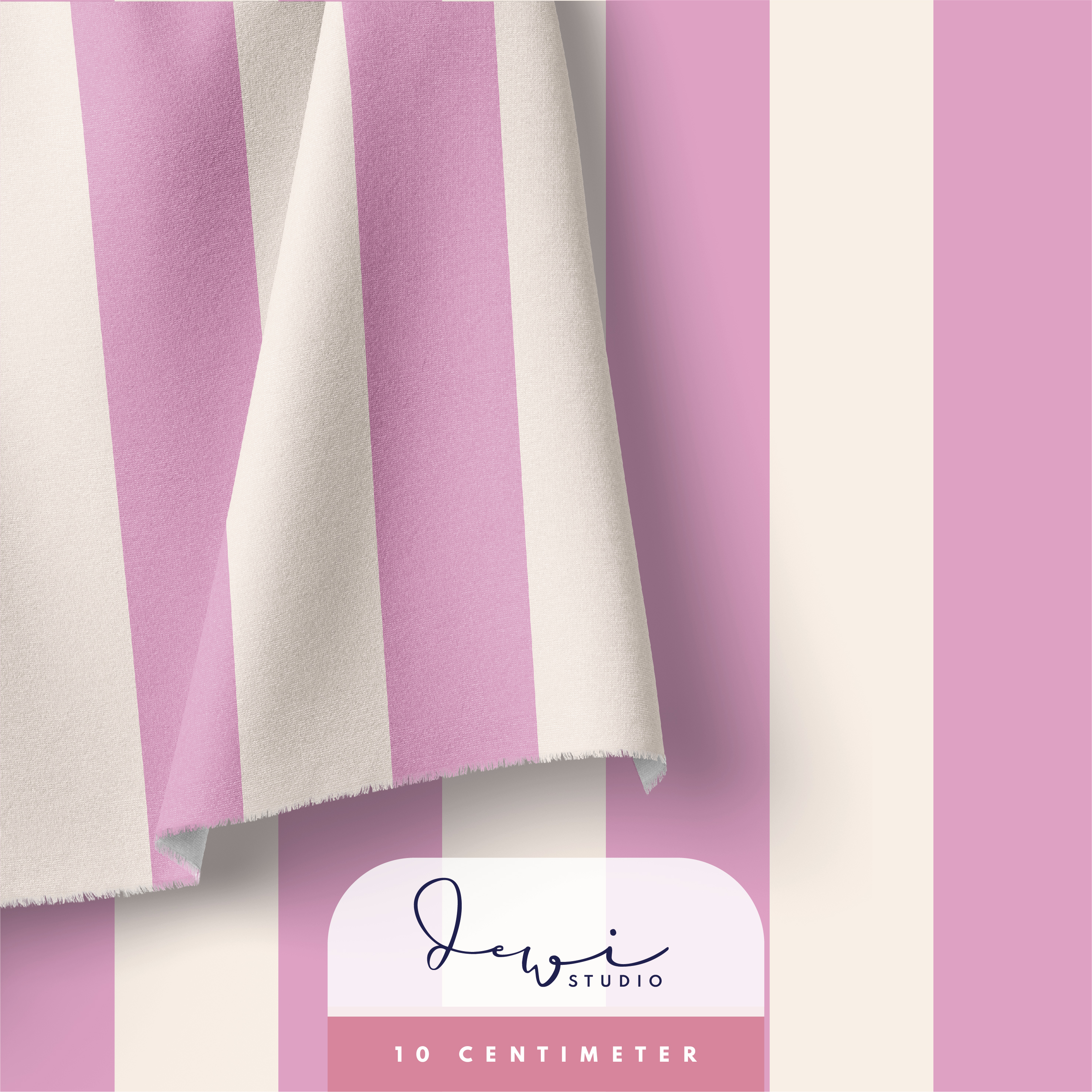 Bio Stoff - Sommerglueck Blockstreifen Rosa von Dewi Studio in rosa