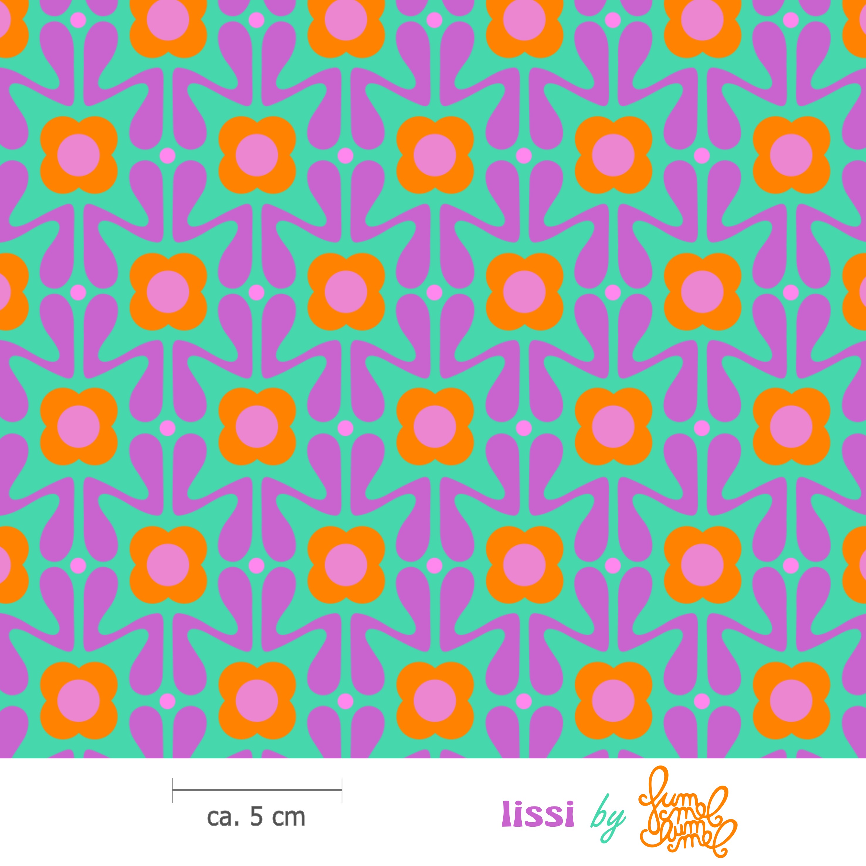 Bio Stoff  -  Lissi  - Fummelhummel, Sommer, pink, Floral & Blumen