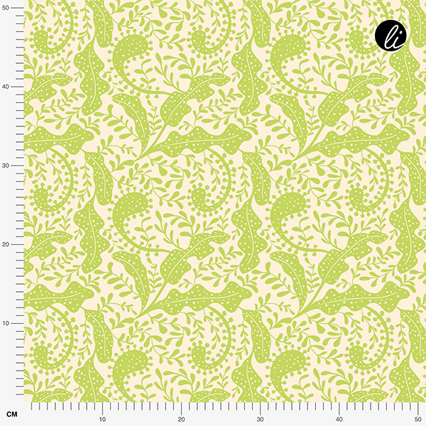 Bio Stoff  - Tropical Leaves grün