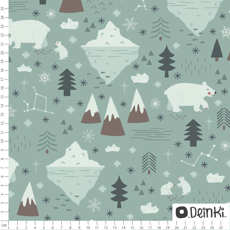 Bio Stoff - Eisbaer In Der Arktis grün