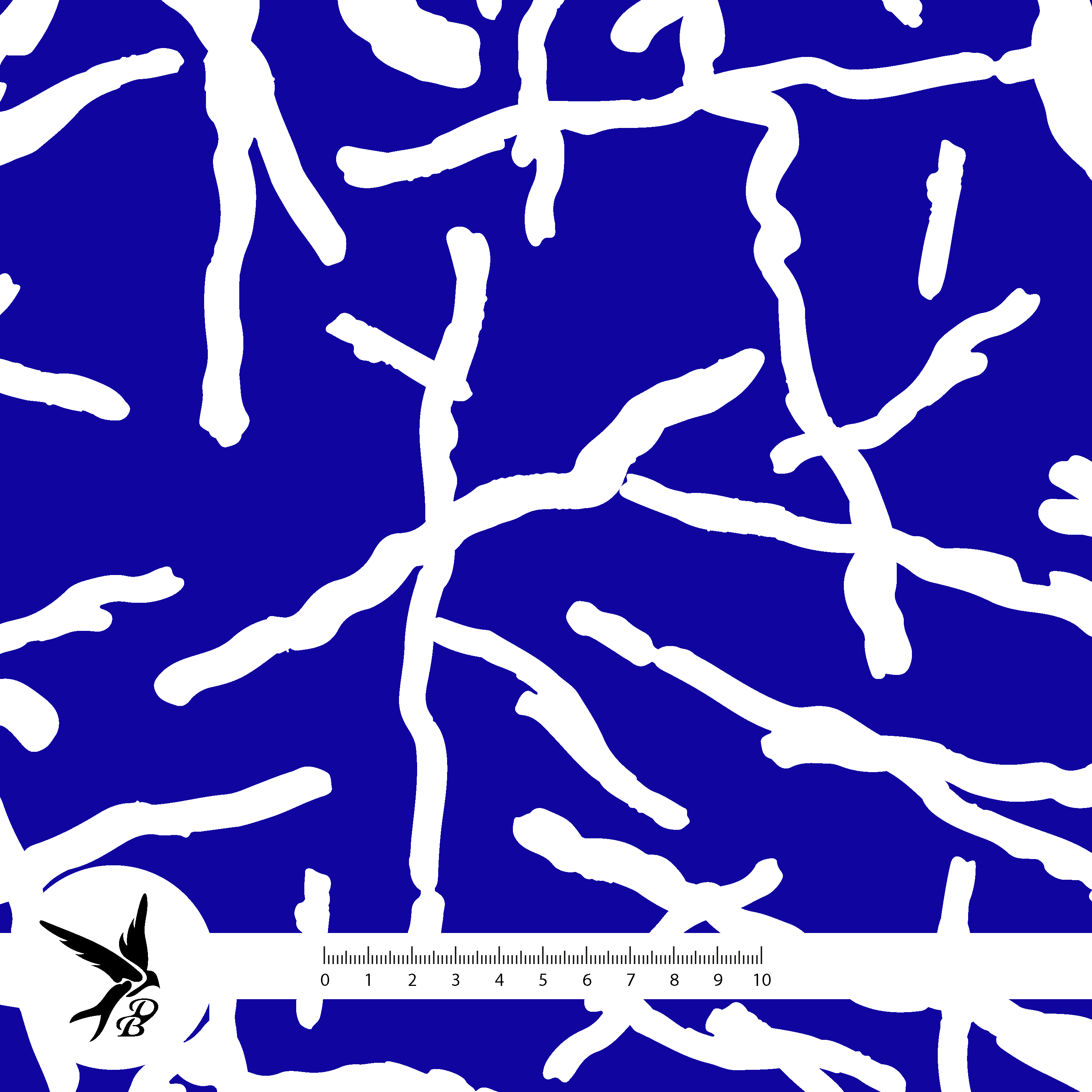 Bio Fabric - Bloom And Shape Abstract Lines Dark Blue by Daniela Bonn in blue
