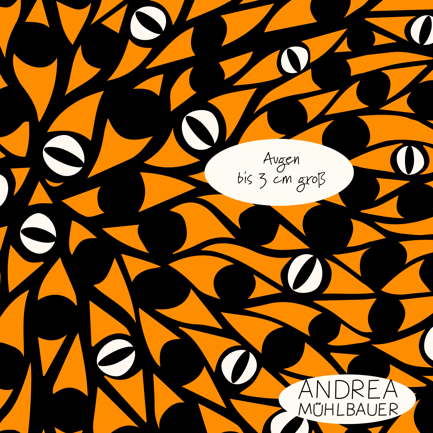 Bio Fabric - A Thousand Eyes Halloween Edition Orange by Andrea Muehlbauer in orange