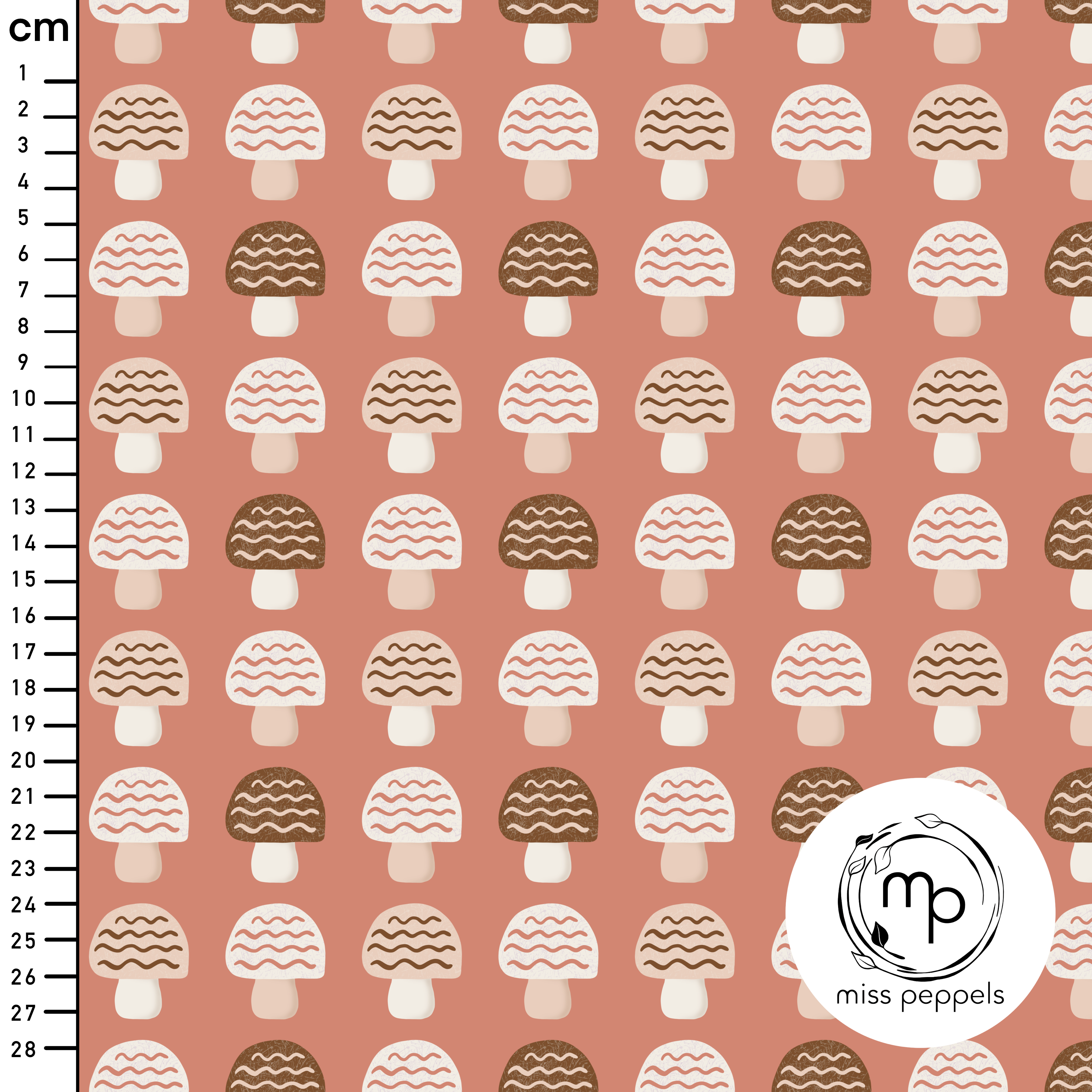 Bio Fabric - Mushroom Field Mauve by misspeppels in pink