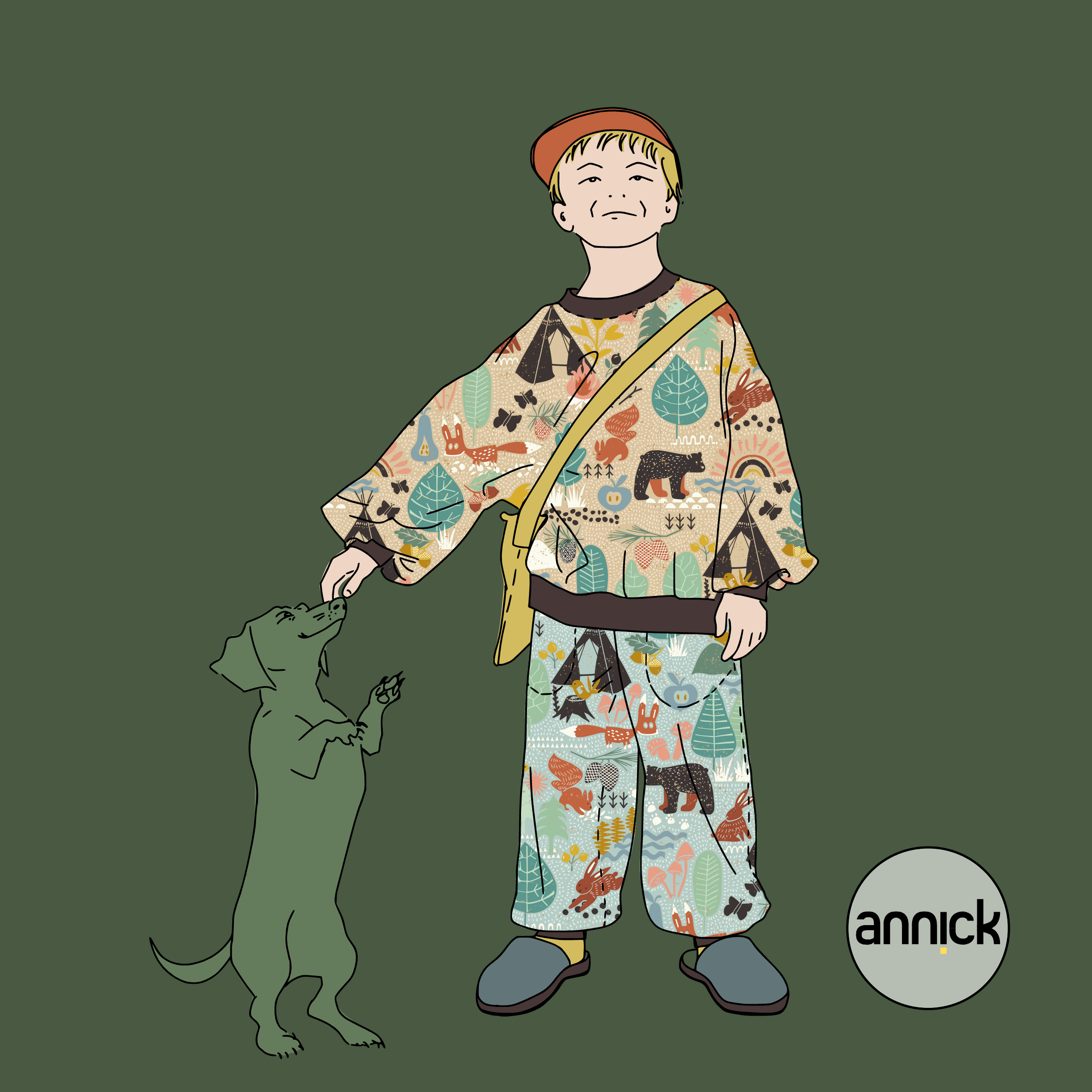 Bio Canvas Stoff - Kids Woodland Adventure - Annick, Tiere, Natur, Wald, mint, 100% Bio-Baumwolle Bio Canvas Stoff - Kids Woodland Adventure - Annick, Tiere, Natur, Wald, mint, 100% Bio-Baumwolle